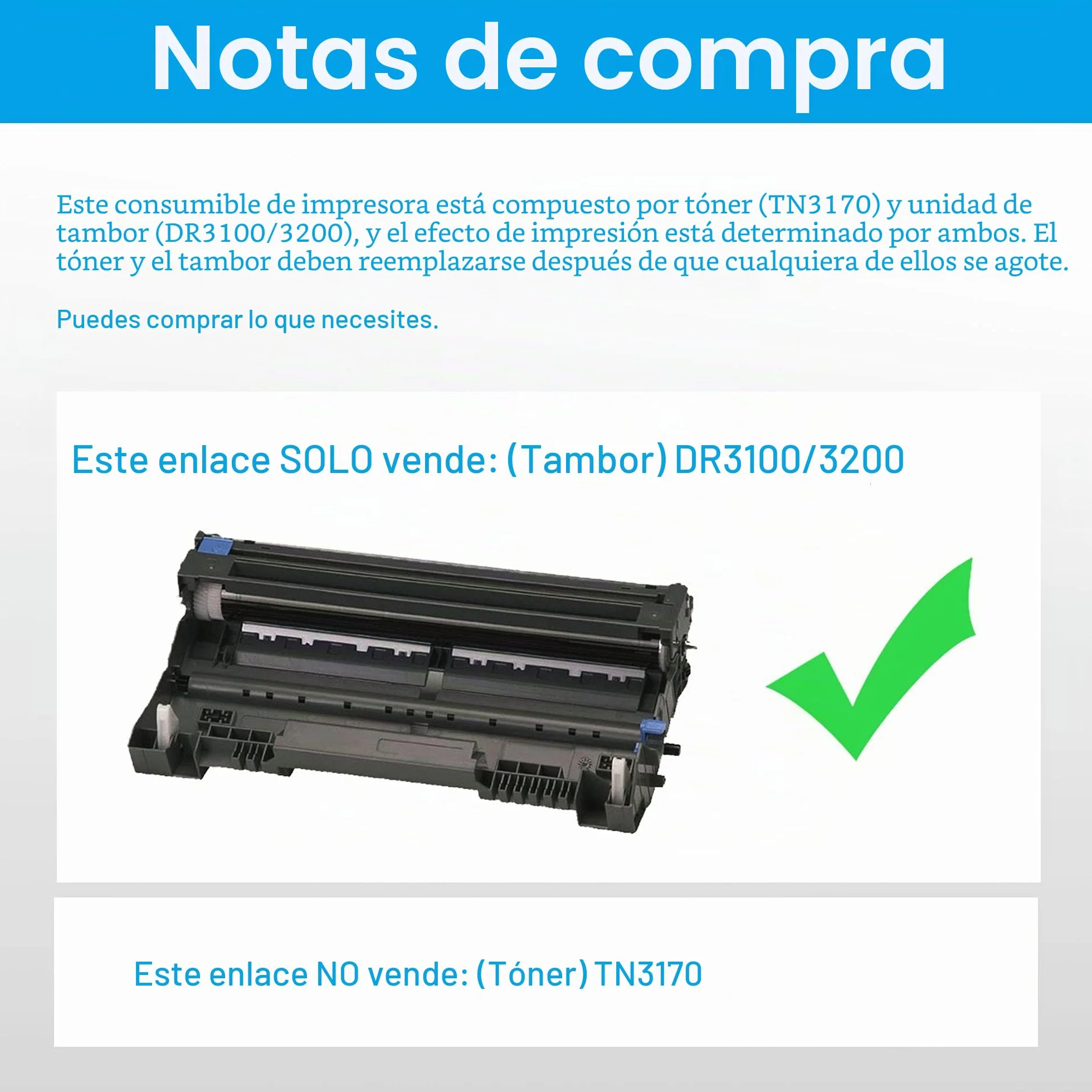 LCL Tambor Compatible DR3100 DR-3100 DR3200 DR-3200 Reemplazo para Brother DCP-8060 DCP-8065DN HL-5240 HL-5240 L HL-5250 HL-5250 D HL-5250DN HL-5270DN HL-5270 DNLT MFC-8460N MFC-8860DN DCP-8070(Negro)