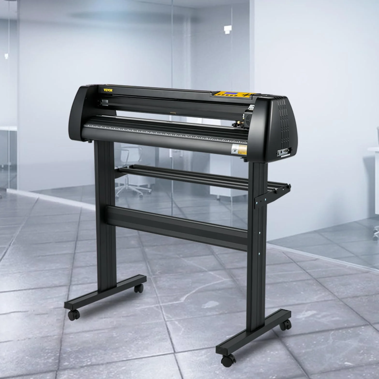 VEVOR Máquina Cortadora de Vinilo Alimentación de Papel 720 mm Impresora de Vinilo de Fuerza Velocidad Ajustable Pantalla LCD Kit de Fabricación de Letreros Compatible con Windows Software Signmaster