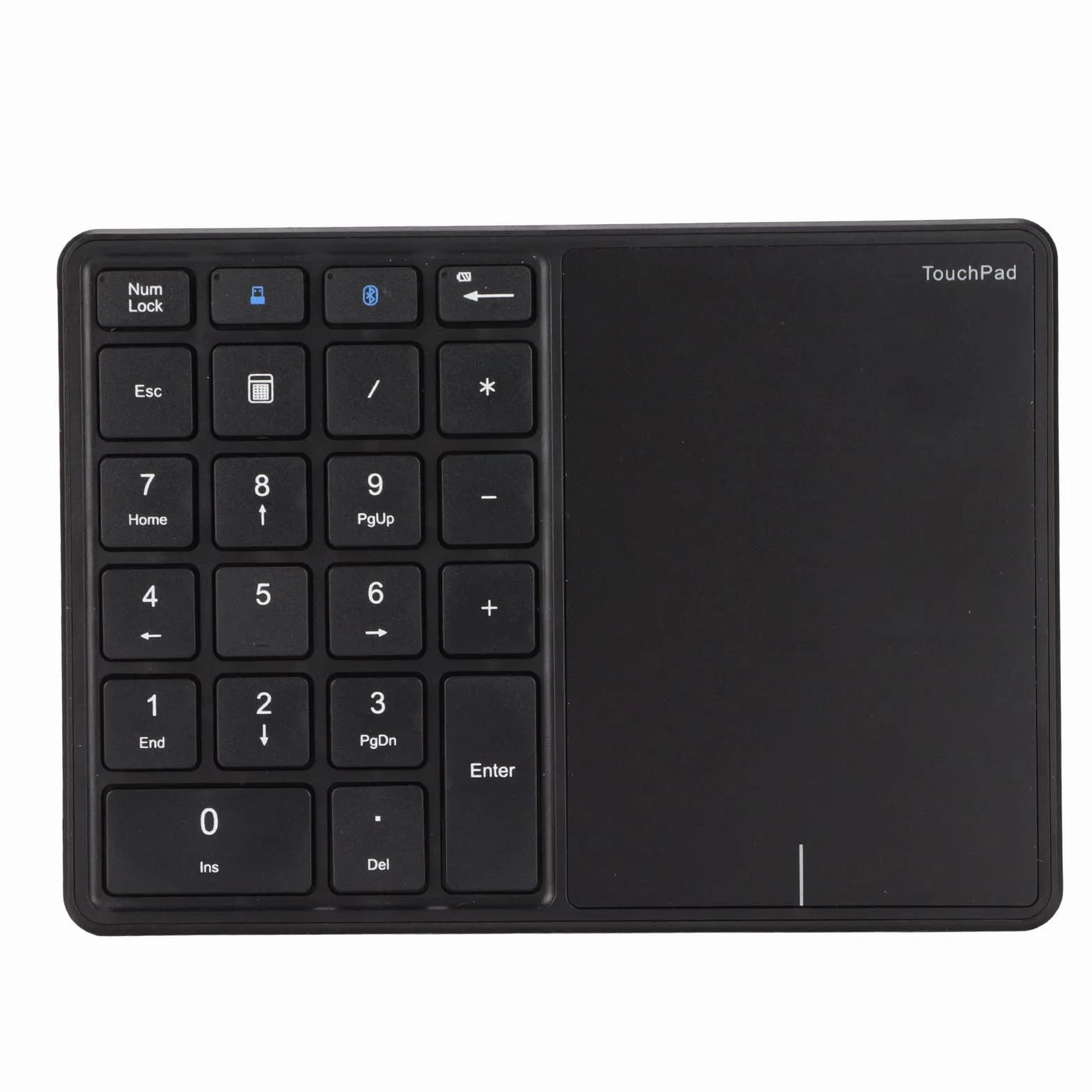 Goshyda Teclado Numérico Inalámbrico, BT y 2.4G Modos Duales 22 Teclas Teclado Numérico Delgado Recargable con Panel Táctil, para para Android, para OS X (Negro)