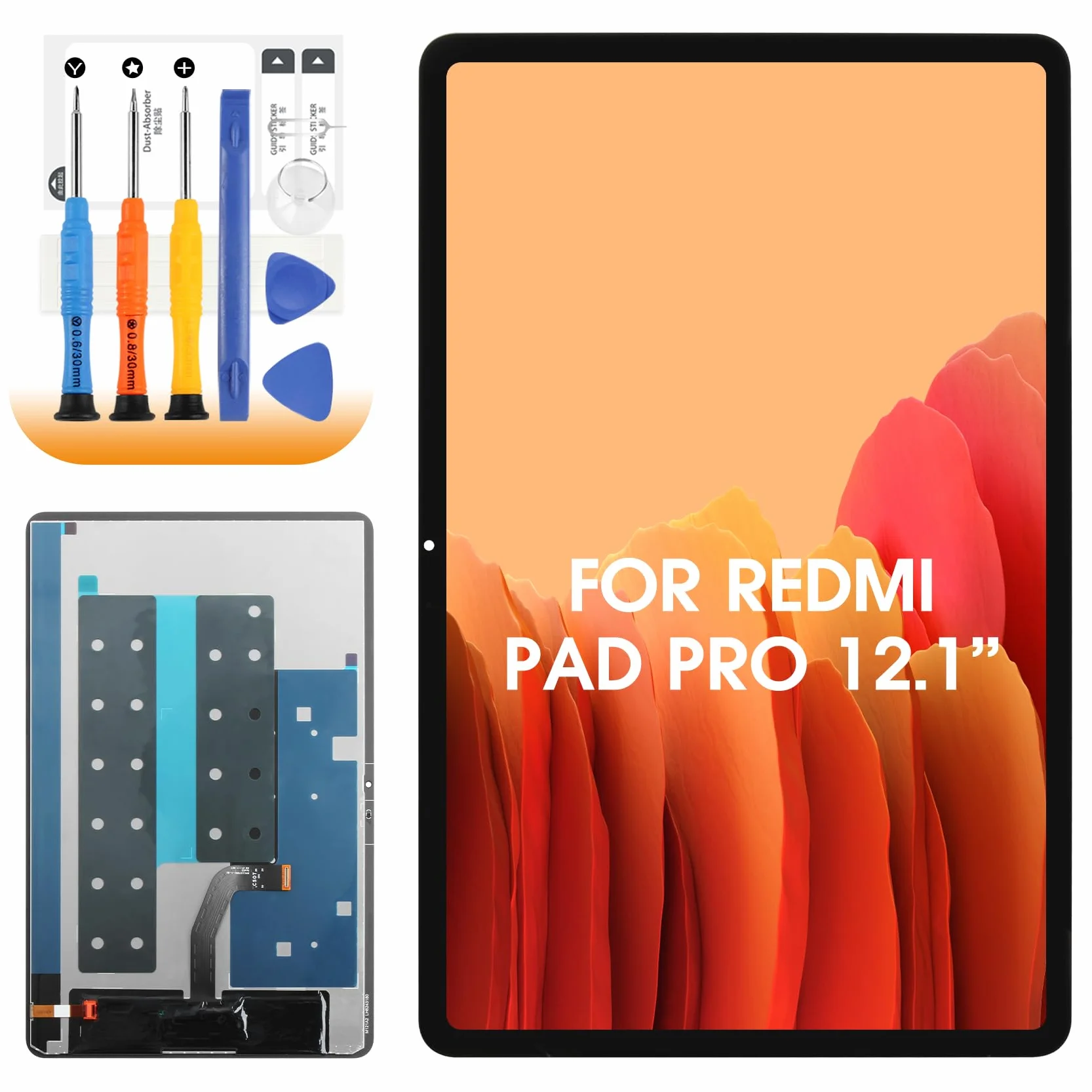 AGCUT Pantalla LCD para Redmi Pad Pro 12.1" Pantalla LCD para Xiaomi Redmi Pad Pro 12.1 Pulgadas Pantalla Reemplazo Pantalla Táctil Digitalizador Touch Screen Asamblea con Reparación, Negro