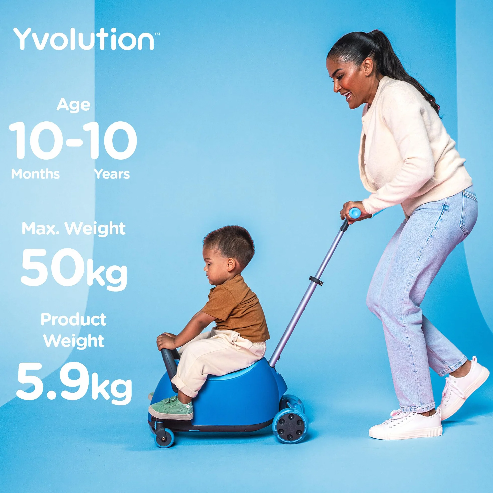 Yvolution YGlider Luna 5 en 1 Evolutivo Correpasillos Patinete Almacenaje