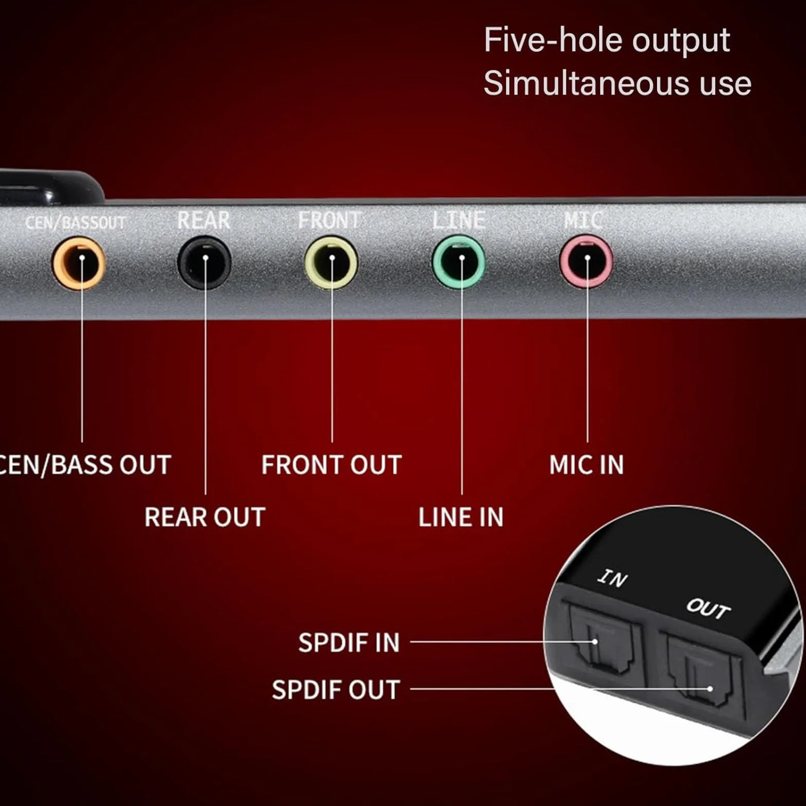 CCYLEZ Tarjeta de Sonido Envolvente USB 7.1 para PC, Tarjeta de Sonido USB Externa con Digital SPDIF 7.1 Canales, Adaptador de Sonido para Computadora Portátil, Escritorio, Juegos,