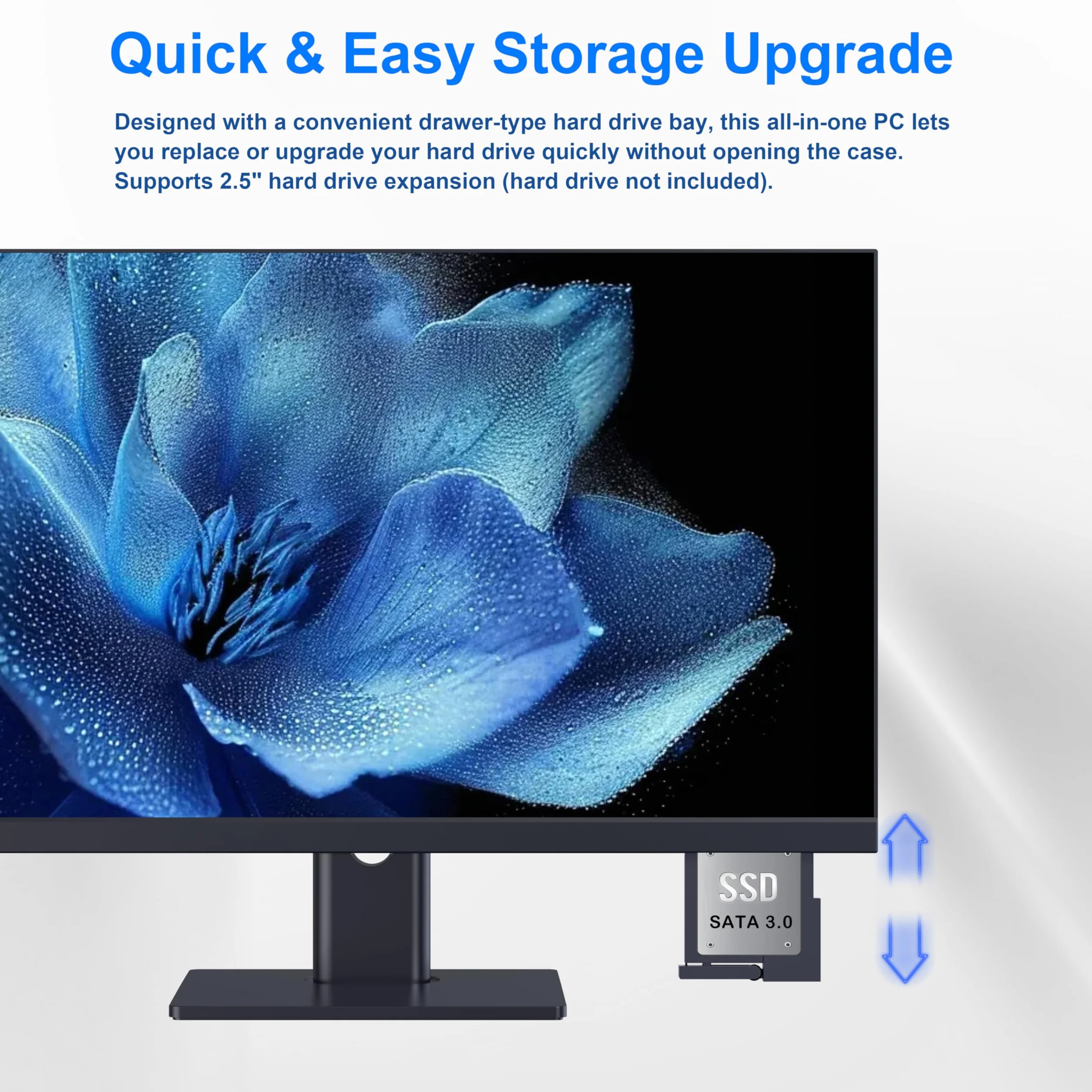PC Todo en uno con IPS Full HD de 27 Pulgadas, procesador Alder Lake-N95 de 16GB de RAM y SSD de 512GB, Ordenador de Sobremesa con WiFi 6 de Doble Banda, Bluetooth 5.3, ratón y Teclado cableado