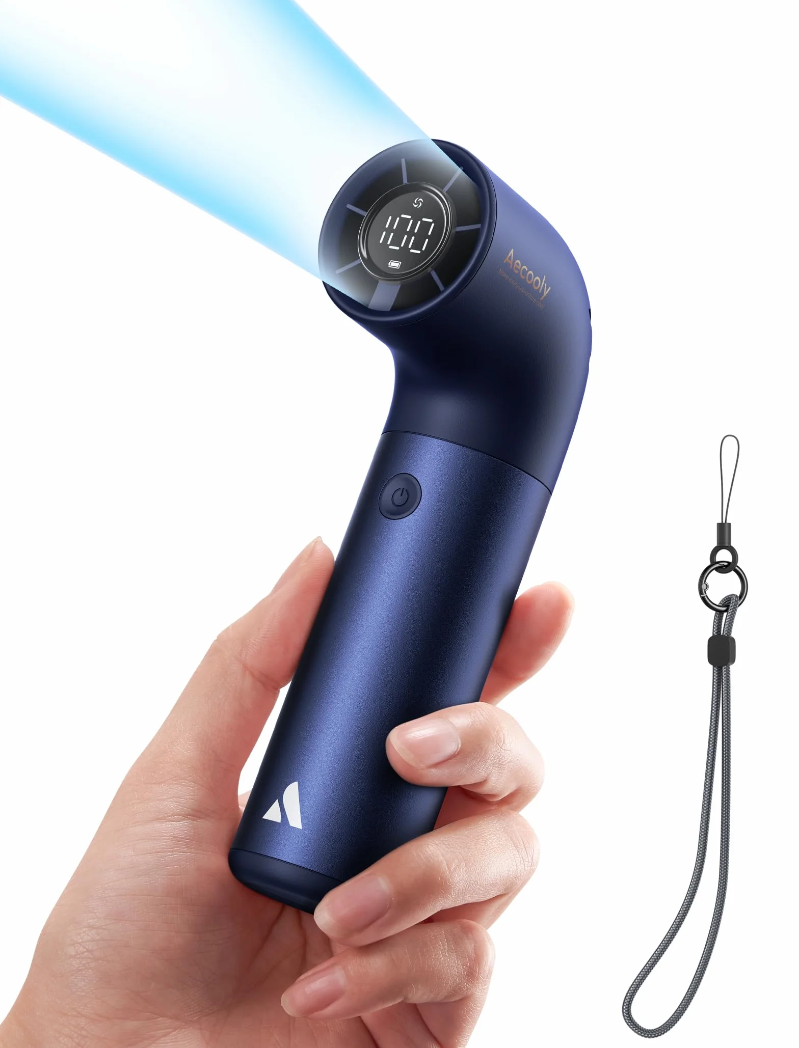 Aecooly Mini Ventilador de Mano, Potente Turbo Ventilador Portatil, 19000 RPM Aero Pro, Bateria Recargable 15H de Duración, 6 Velocidades, Bolsillo Pequeño Viajes Regalo para Mujeres-Azul