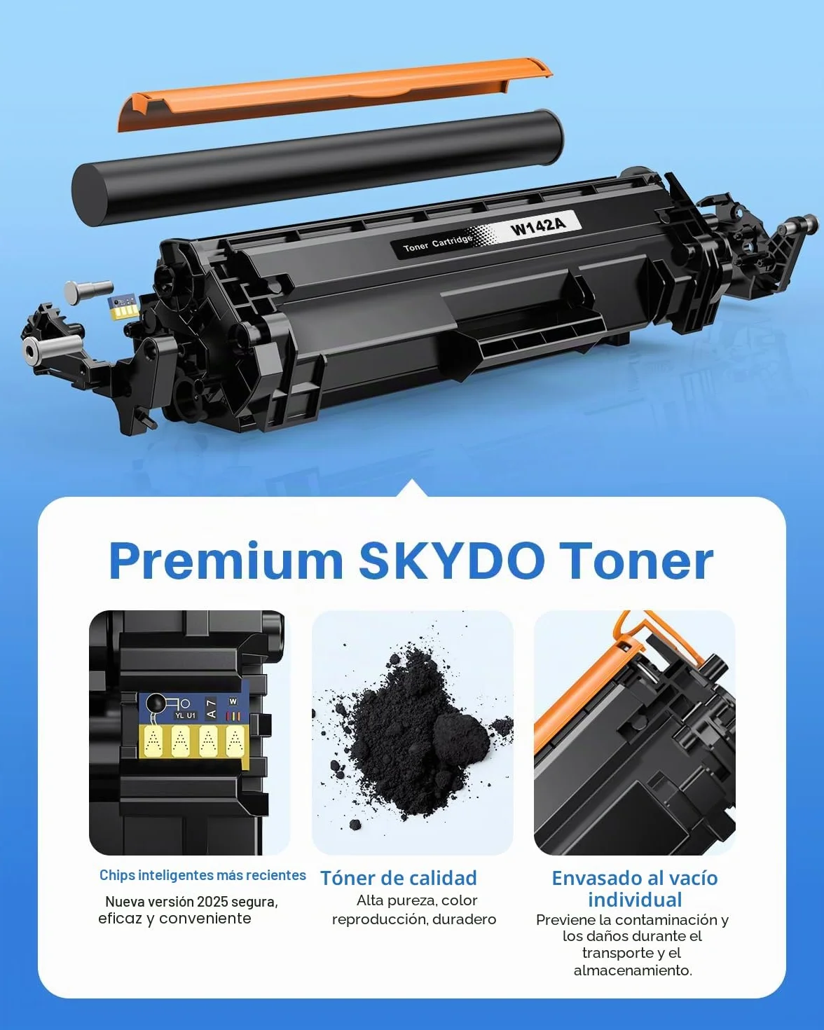 Toner 142A con Chip Compatible con HP 142A W1420A Toner 142X W1420X para HP LaserJet MFP M140w M110w M110 M140 MFP M139w M139 (1X W1420A Negro)