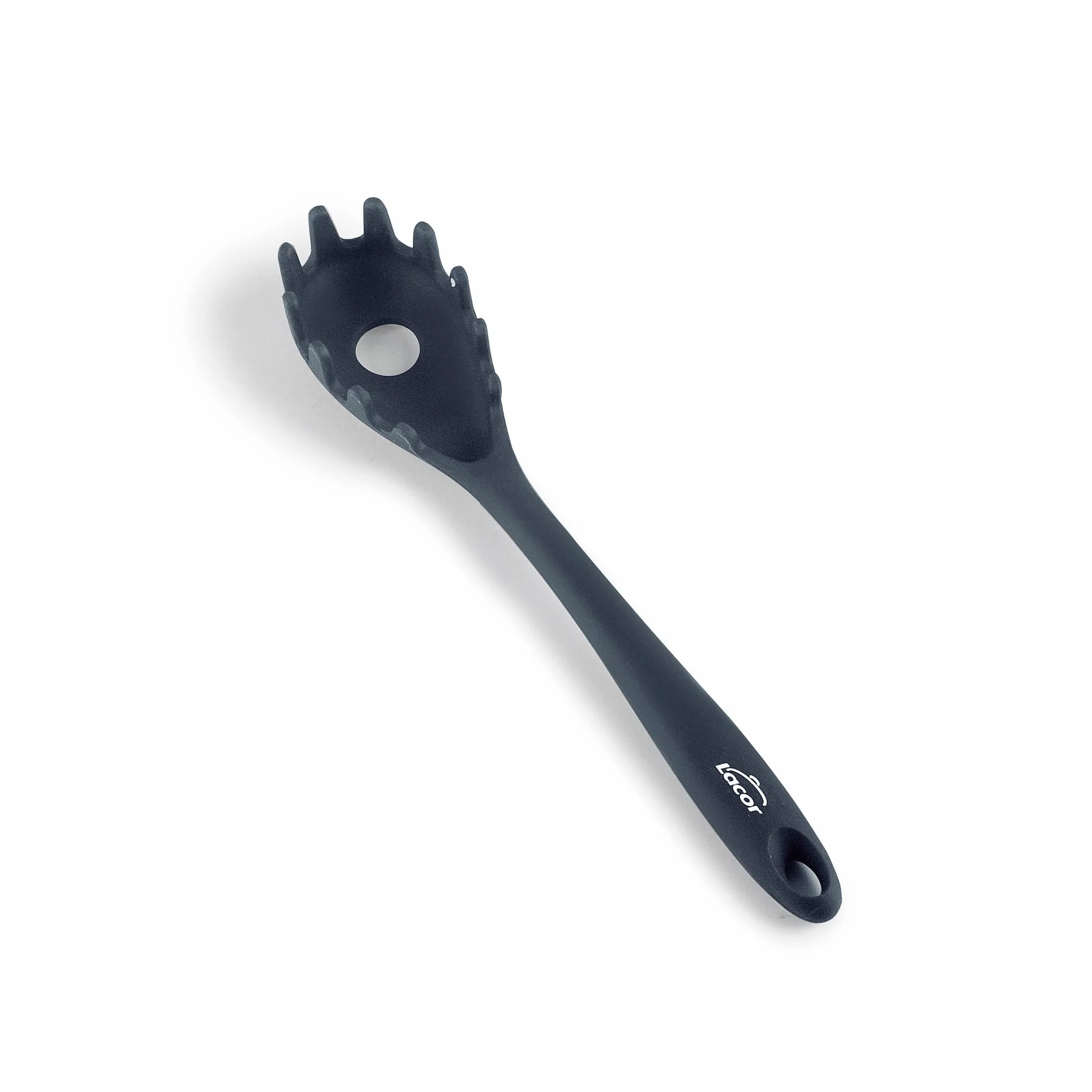 LACOR Servidor de Espaguetis Grey Cuchara Pasta Silicona Antiadherente Resistente Altas Temperaturas 27 cm