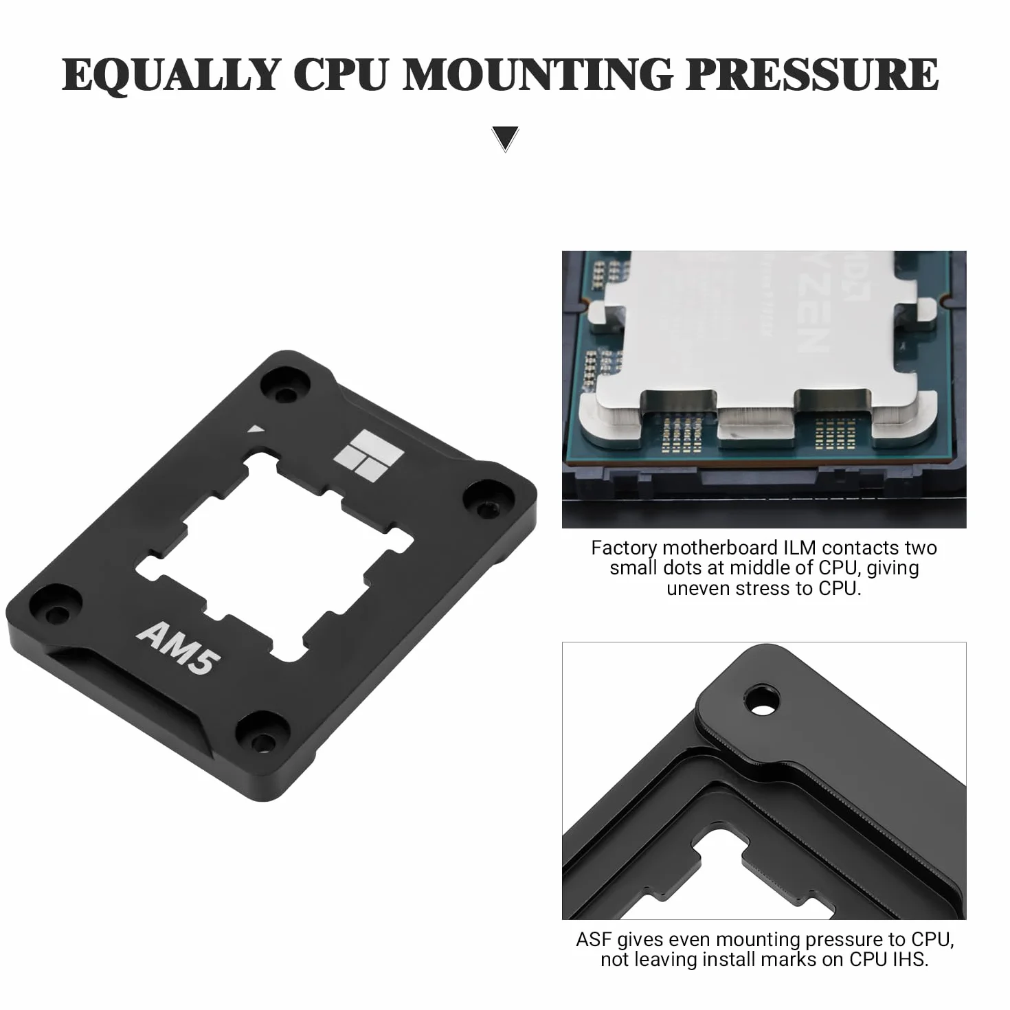 Thermalright Soporte de CPU AM5 Secure Frame Black V2, AM5 Corrective Anti-Bending Fixing Evoiding Capacitors, AM5 Secure Frame, AM5 Anti-Bending Contact Frame (ASF Black V2)