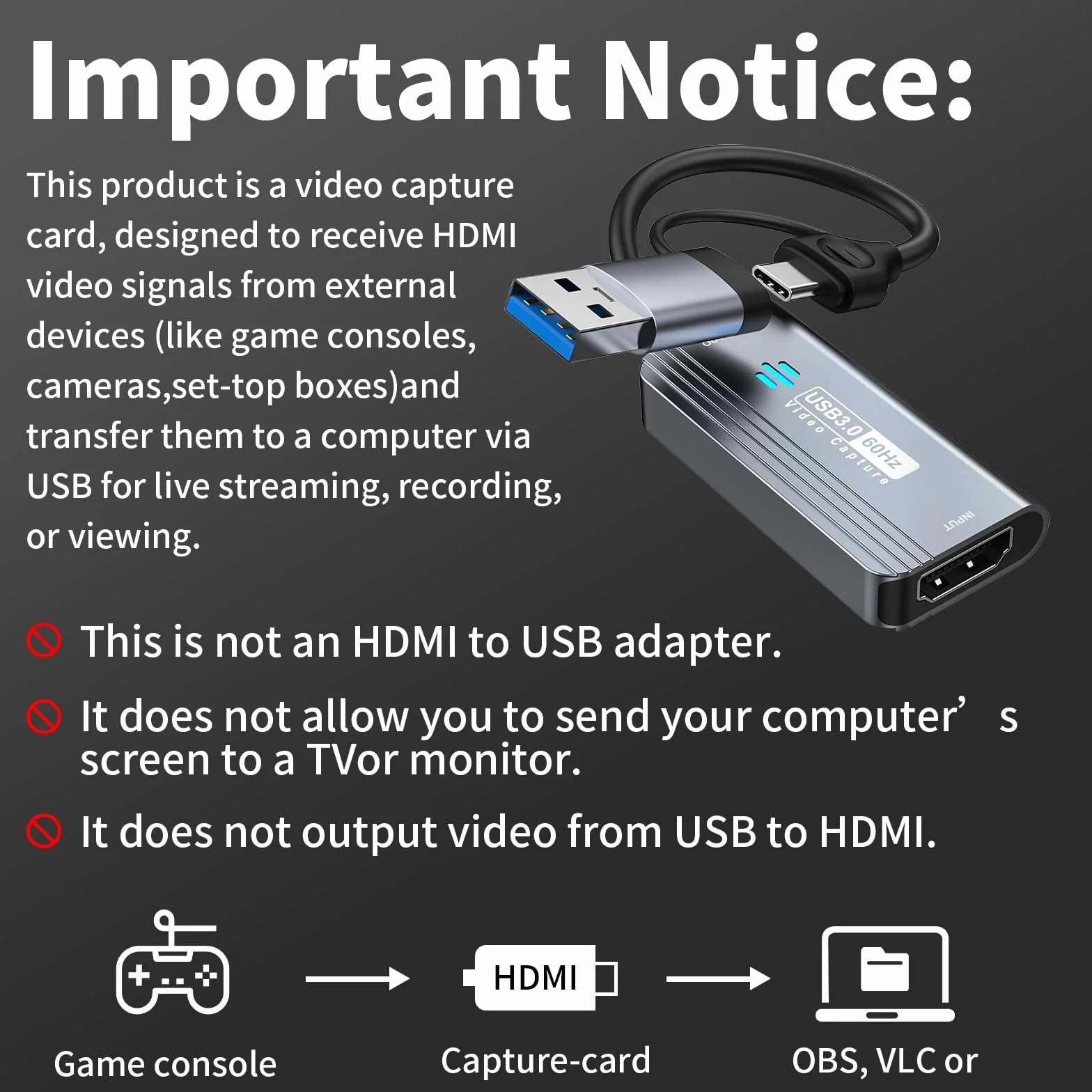 capturadora Video Papeaso, capturadora 4K HDMI a USB/USB C 3.0, Dispositivo de Captura de Video 1080P 60FPS, para transmisión, enseñanza, Juegos, videoconferencia o transmisión en Vivo