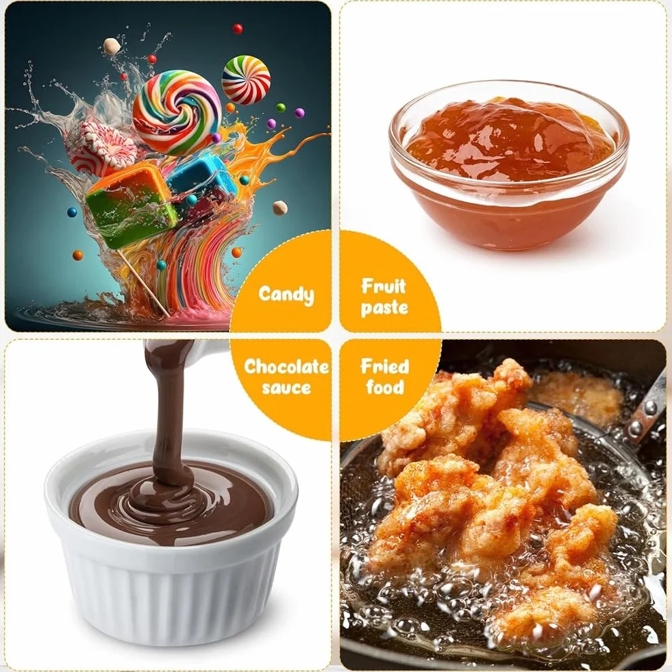 Termómetros de caramelo con clip para olla 20,3 cm, termómetro de aceite de lectura instantánea, termómetro de alimentos