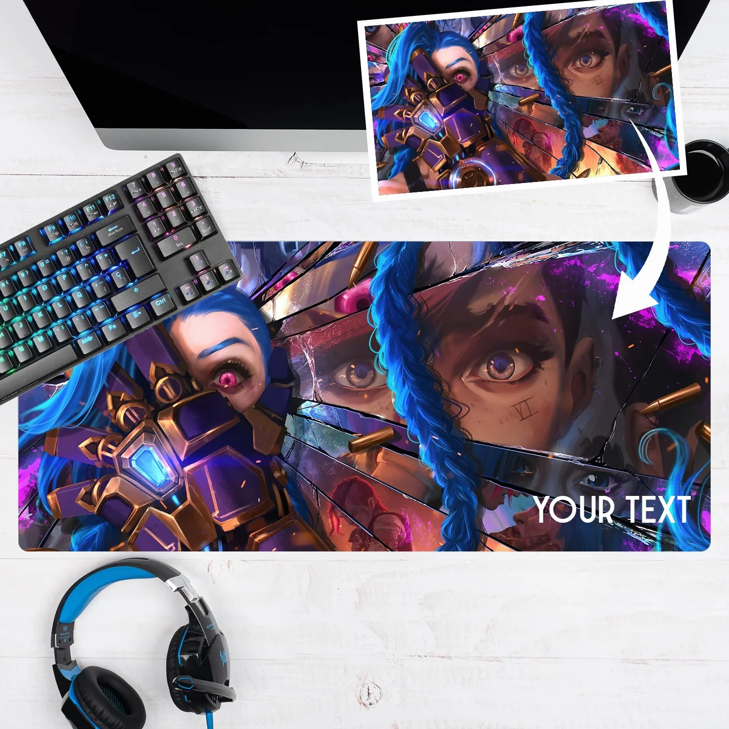 Wanapix | Alfombrilla Ratón Personalizada | Tapete Gaming Extra Grande | 90x40 cm | Base Antideslizante | Muy Flexible | Regalo Ideal Gamers y Streamers | 100% Personalizado
