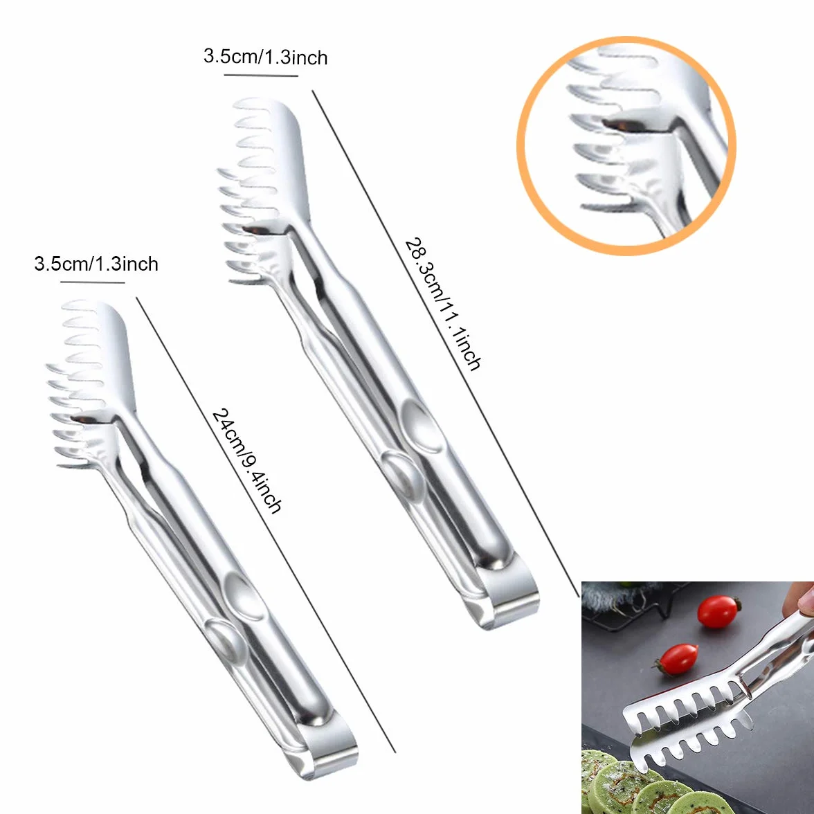 Acero Inoxidable Pinzas Espaguetis Cuchara Pasta Herramienta Medidora Espaguetis 4 Piezas