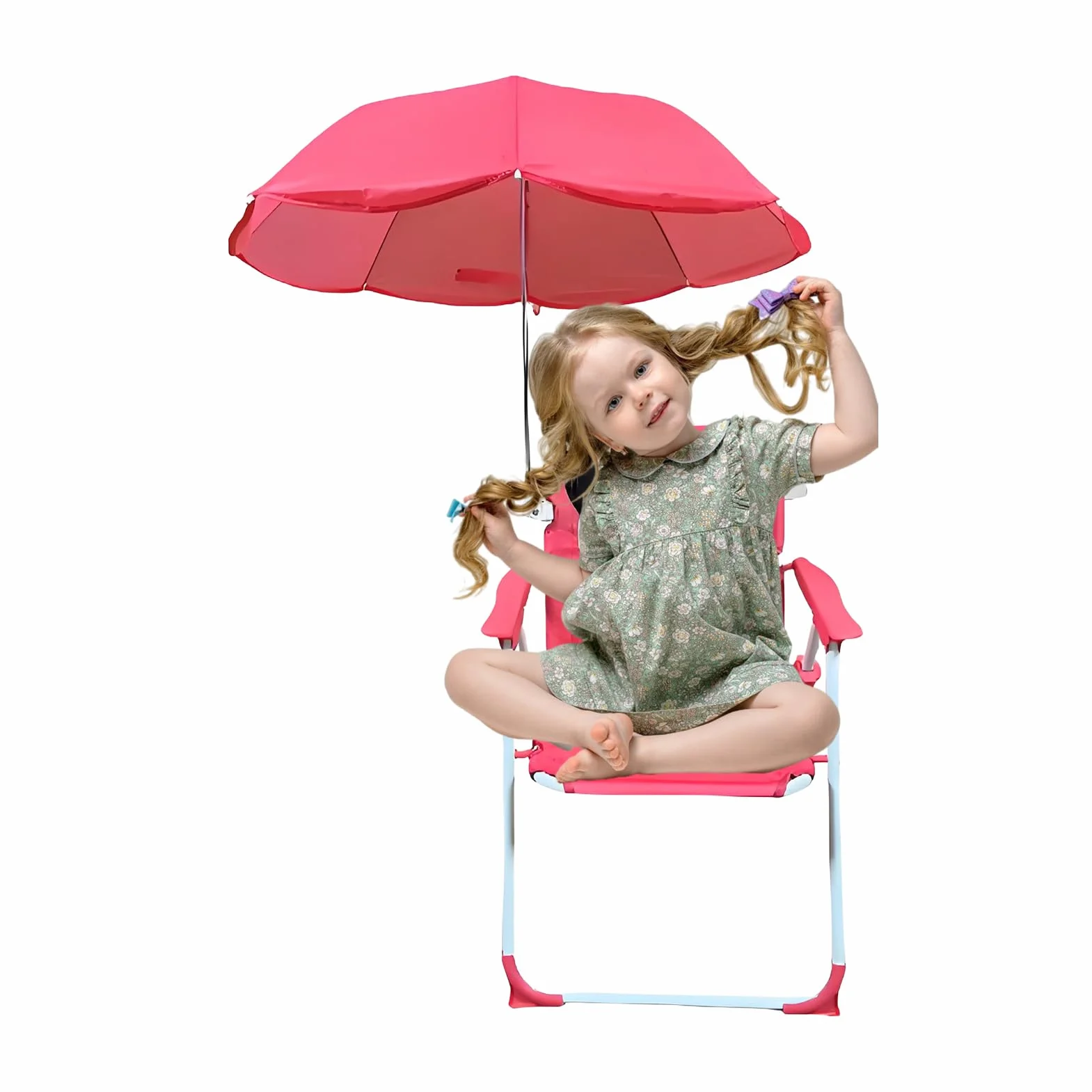 Silla de Playa Infantil Plegable con Paraguas, Ligera y Resistente al Viento