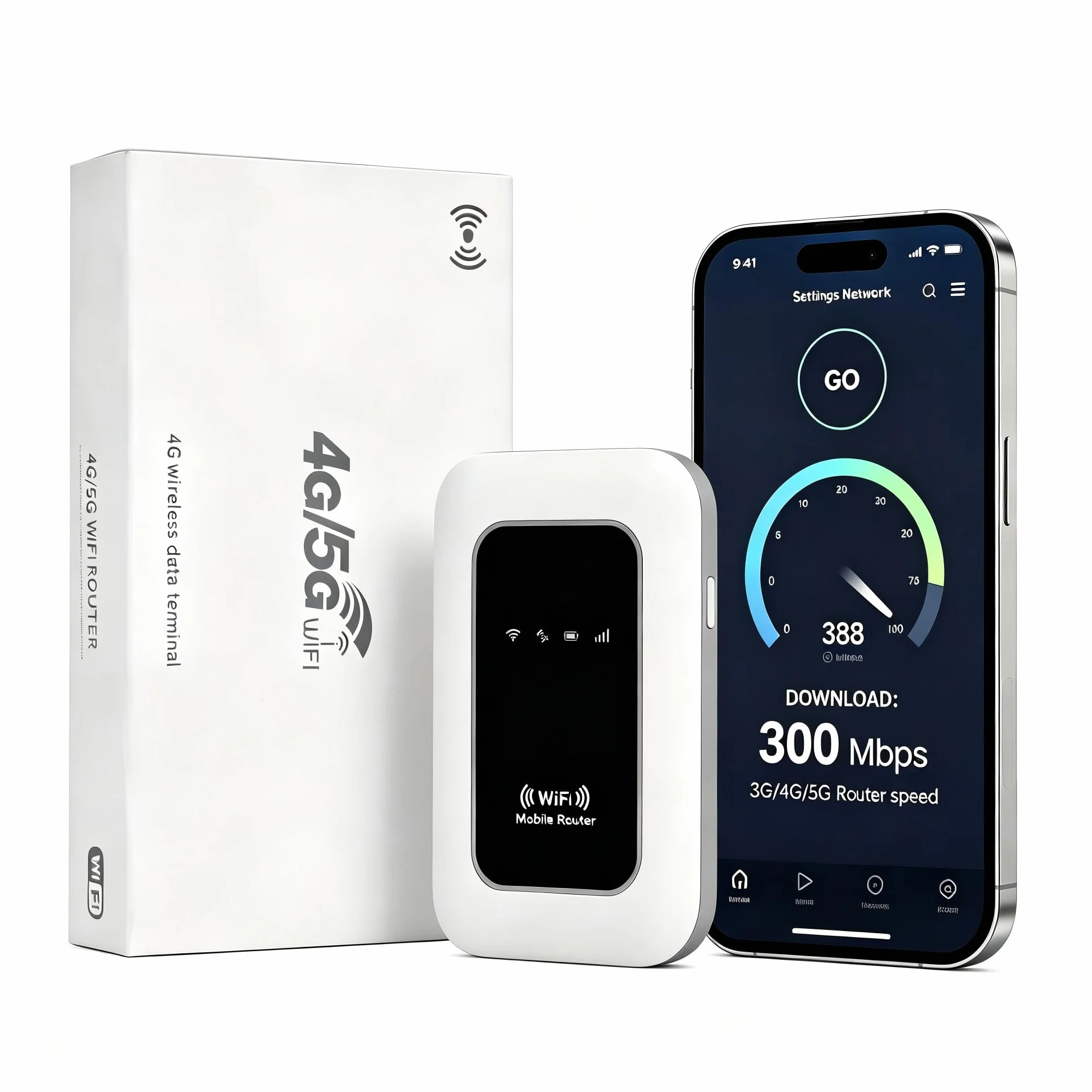 Router WiFi 4G+ Portátil,WiFi portatil,Router portátil WiFi de Alta Velocidad Hotspot Mini Router móvil,Router 4G+ sim Portatil-Batería de 2100 mAh-Ideal para Viajes y Teletrabajo