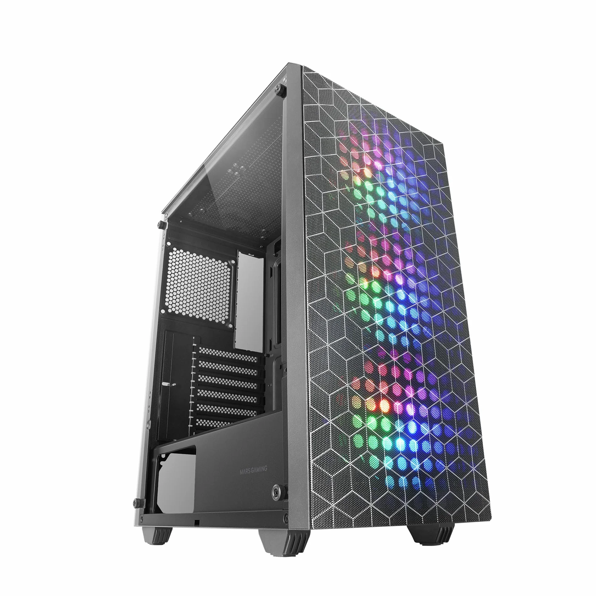 Mars Gaming MC-mag, Caja Gaming ATX, Ventana Lateral Completa Cristal Templado, Doble Rejilla Magnética Antipolvo Frontal + Superior, 3X Ventiladores FRGB 120mm, Refrigeración Líquida 360mm, Negro