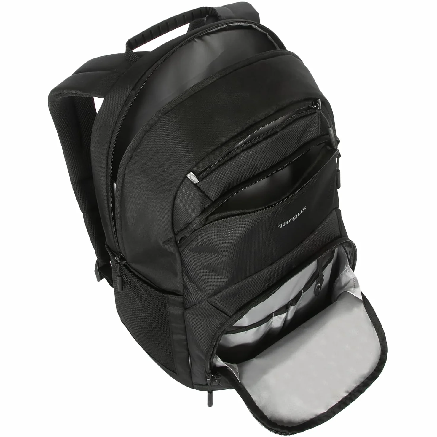 Targus Mochila para laptop, se adapta a portátiles de 15 a 16 pulgadas, capacidad de 25 litros, múltiples bolsillos, resistente al agua, color negro
