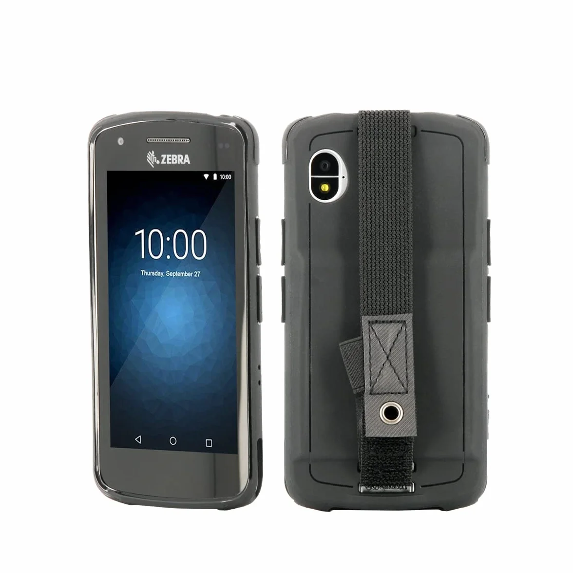 Mobilis Funda para Zebra EC50 - EC55 5'', Carcasa Reforzada para Ordenador Empresarial con Banda de Agarre y Portalápiz, Negro