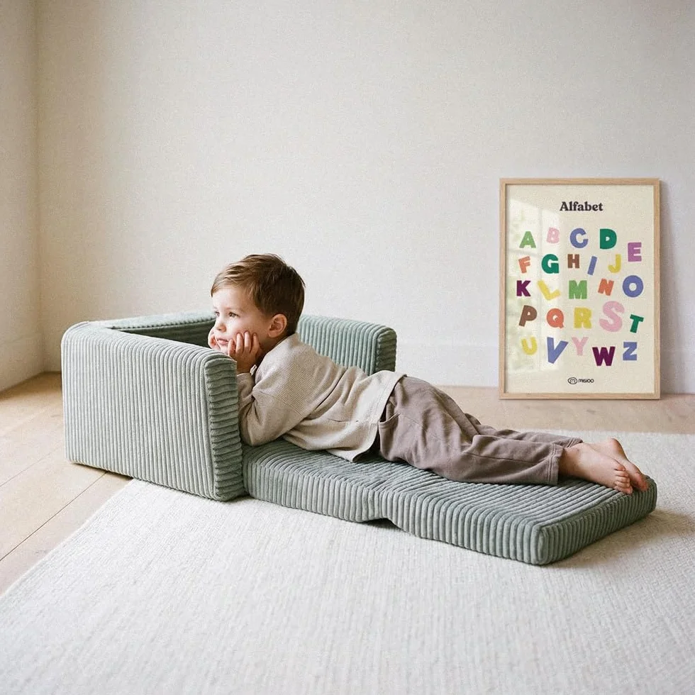 MISIOO Sillón infantil CUBIE de pana plegable para niños y bebés suave habitación infantil