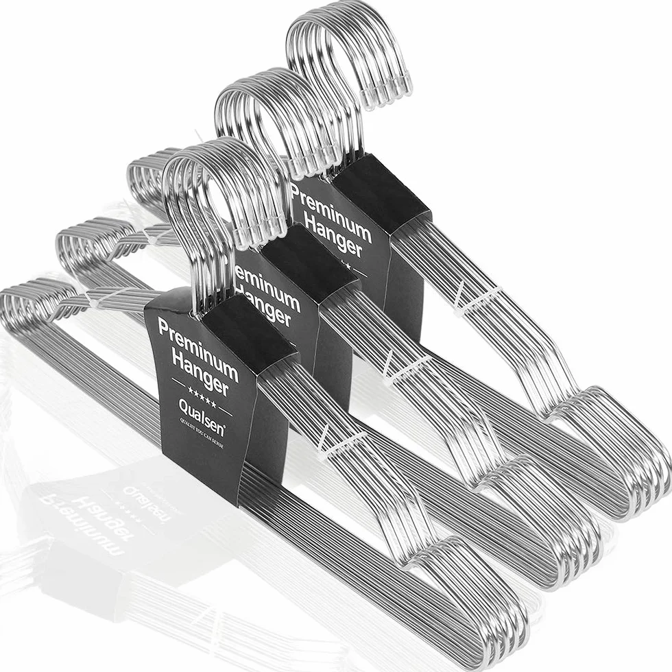 Qualsen Perchas para abrigo 42 cm metal oro rosa 30 unidades para ropa