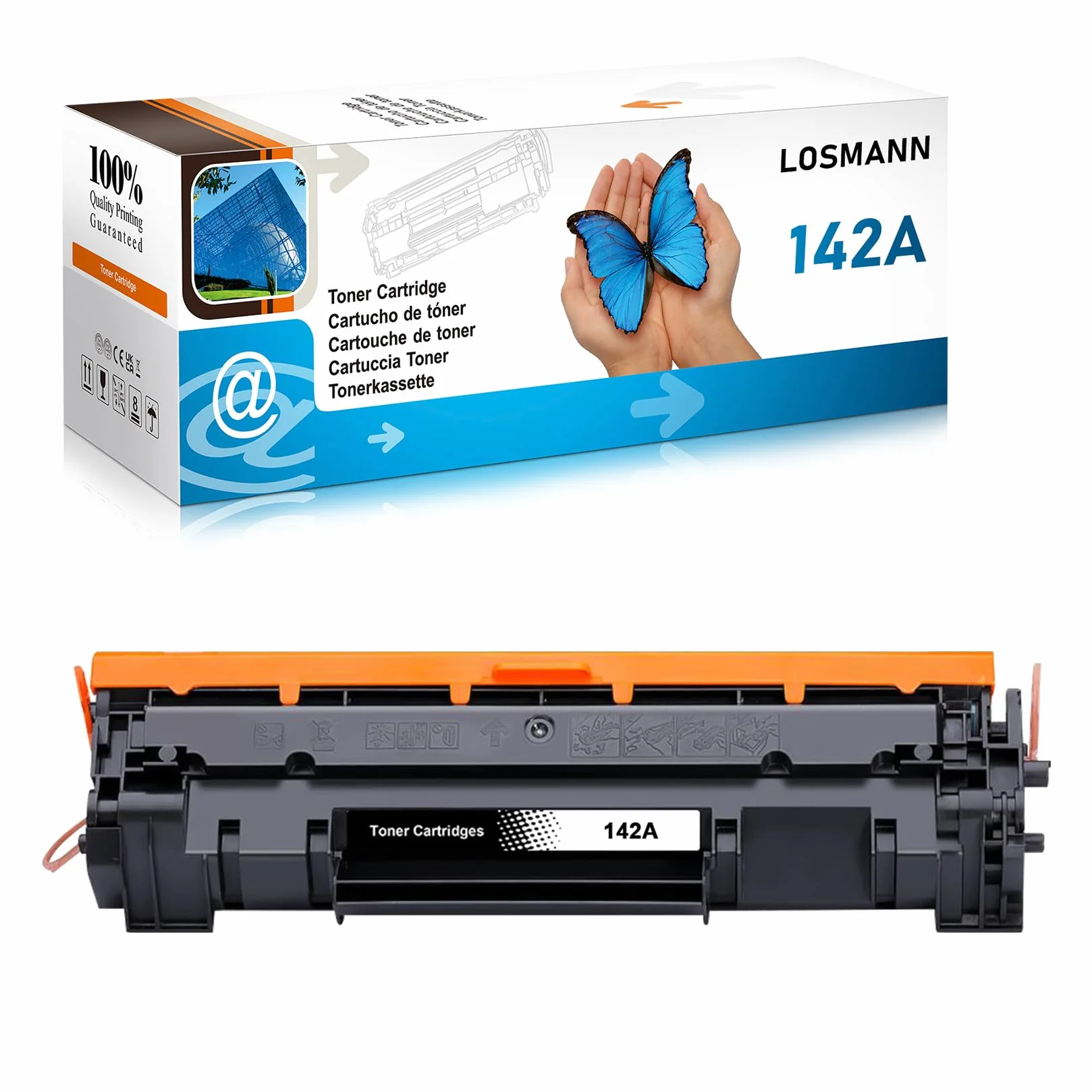 LOSMANN 142A Tóner con Chip Compatible para HP 142A W1420A para HP LaserJet MFP M140w, Tóner M110w, M110, MFP M140, MFP M139w, M139, 142X, W1420X (1 Negro)