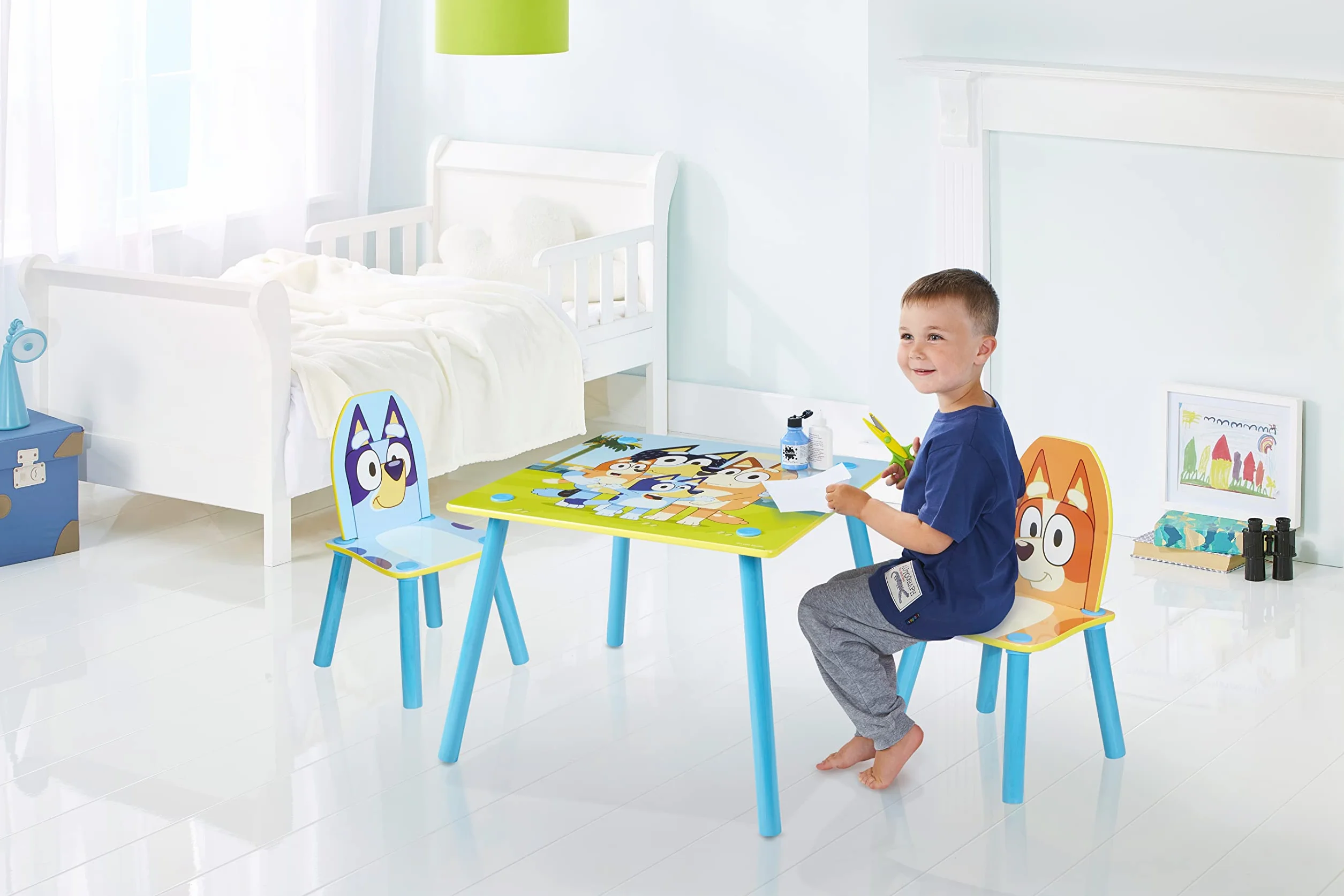 Bluey Juego de 2 sillas para niños, Mesa 43,5 x 63 x 63 cm