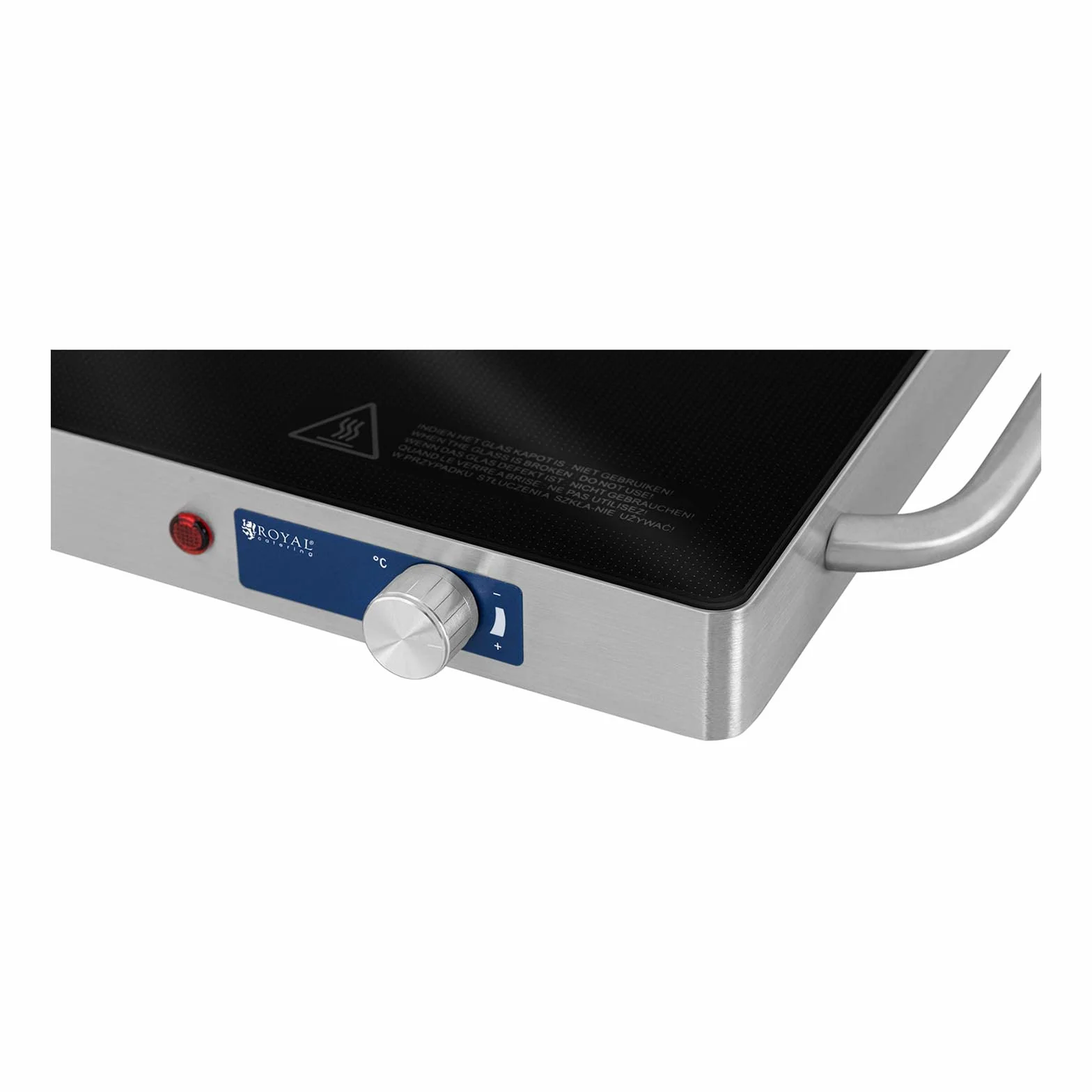 Royal Catering Placa Calentadora RCIC-230W 240W Acero Inoxidable 62 x 35 cm