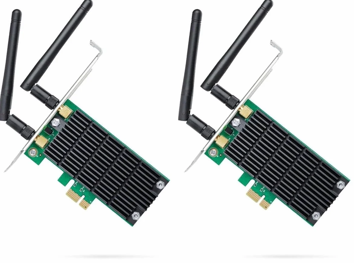 TP-Link Archer T4E - Adaptador WiFi AC1200 de Sobremesa PCI Express, Tarjeta de Red, 867 Mbps en 5 GHz, 300 Mbps en 2.4 GHz, 2 Antenas Desmontables, para Raspberry Pi, PC (Paquete de 2)