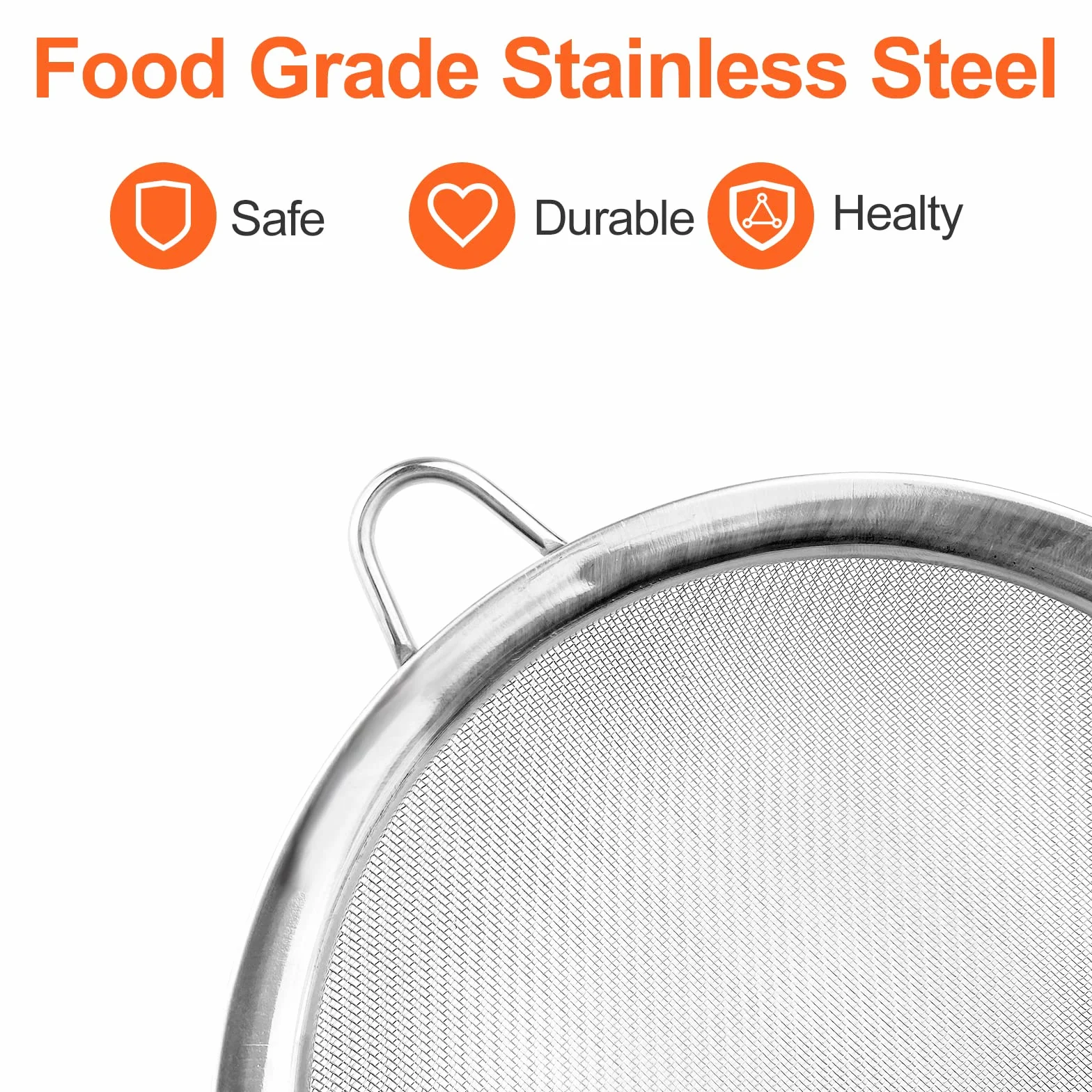 Relota Colador de Cocina Acero Inoxidable 19/25/35 cm Juego de 3 Malla Fina Tamiz de Harina