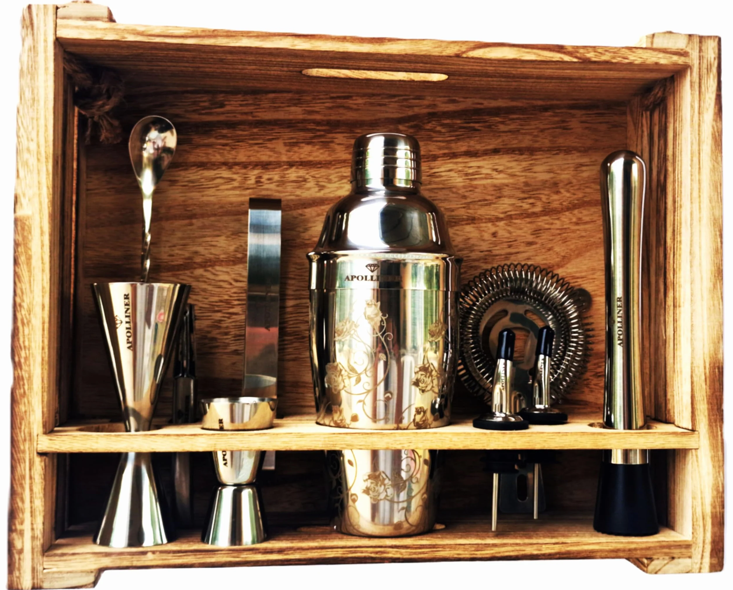 Kit de Cocteleria,Kit Barman,Set de Cocteleria,Set Cocteleria Profesional,Juego de Coctelera,Cocktail Kit,Coctelera 16 Piezas,Coctelería Kit,Elegante Caja de Regalo para Mujer y Hombre.