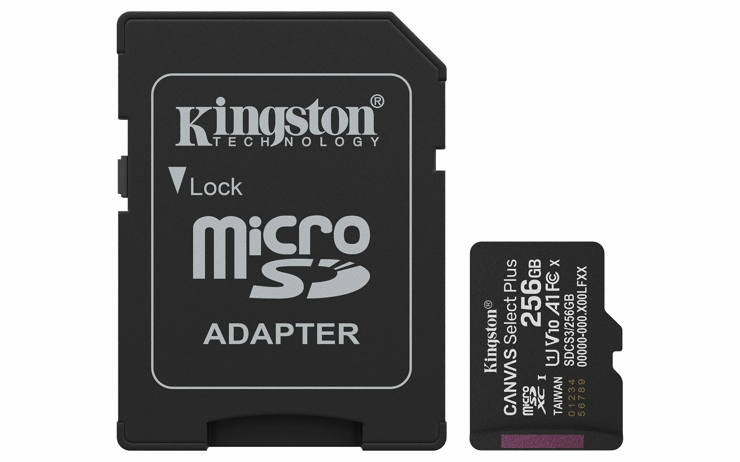 Kingston Canvas Select Plus Tarjeta de Memoria microSD 256GB microSDXC Gen3 150MB/s A1 Incluye Adaptador de SD - SDCS3/256GB