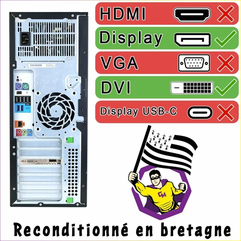 PC HP Z420 Torre Intel Xeon E5-1603 Nvidia Quadro RAM 64GB SSD 240GB W11 WiFi (Reacondicionado)