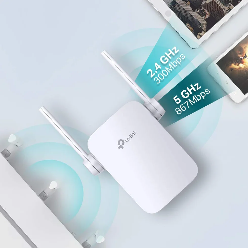 TP-Link RE305 Repetidor WiFi AC1200 Doble Banda 5 GHz 2.4 GHz Amplificador Extensor Modo AP WPS Puerto Ethernet Blanco