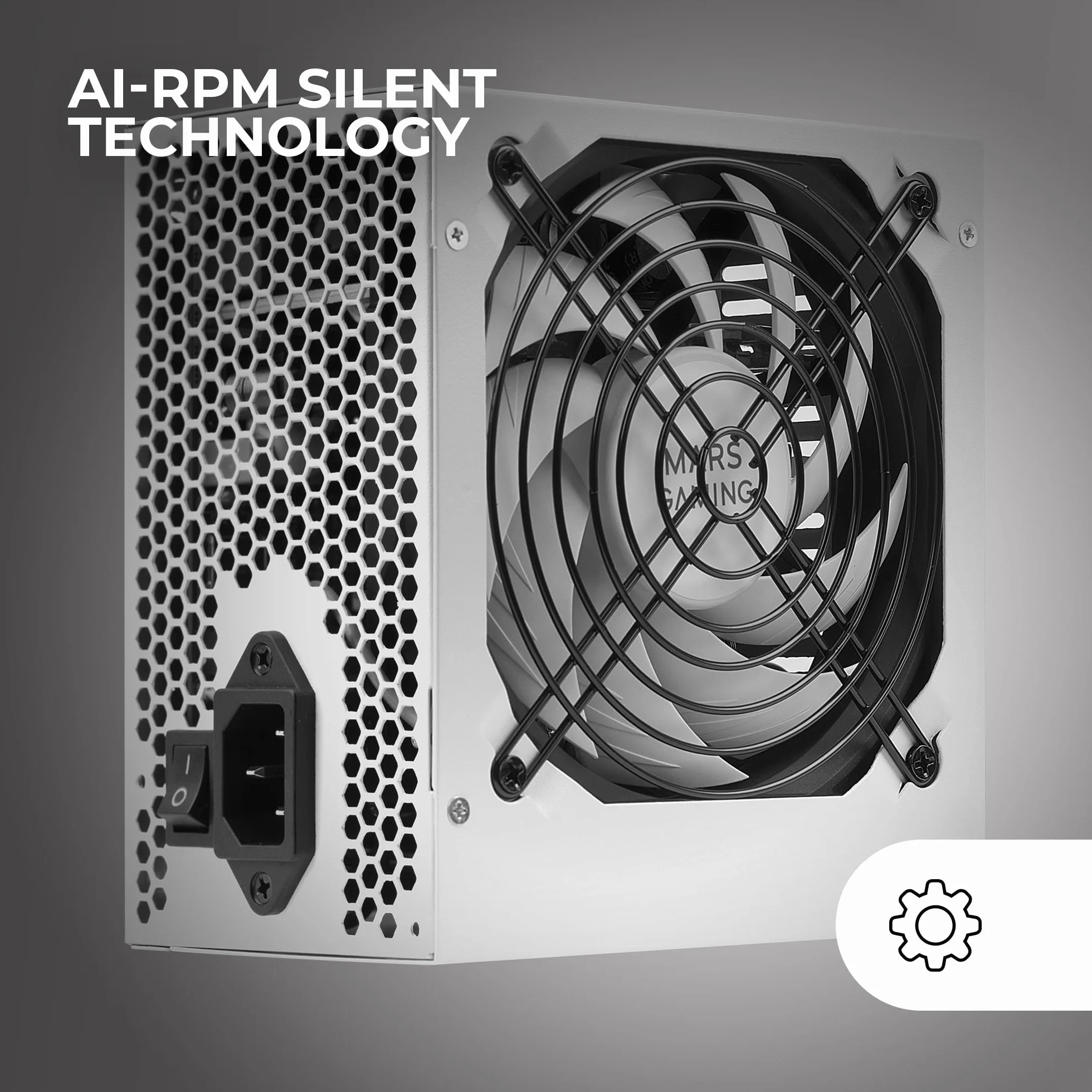 Mars Gaming MPIII850, Fuente Alimentación ATX 850W, 5 Años de Garantía, 85% Eficiencia, Sistema Digital APFC, Ventilador FDB 120mm AI-RPM, Tecnologías DC-DC y SMD, Cables Planos Extralargos, Blanco