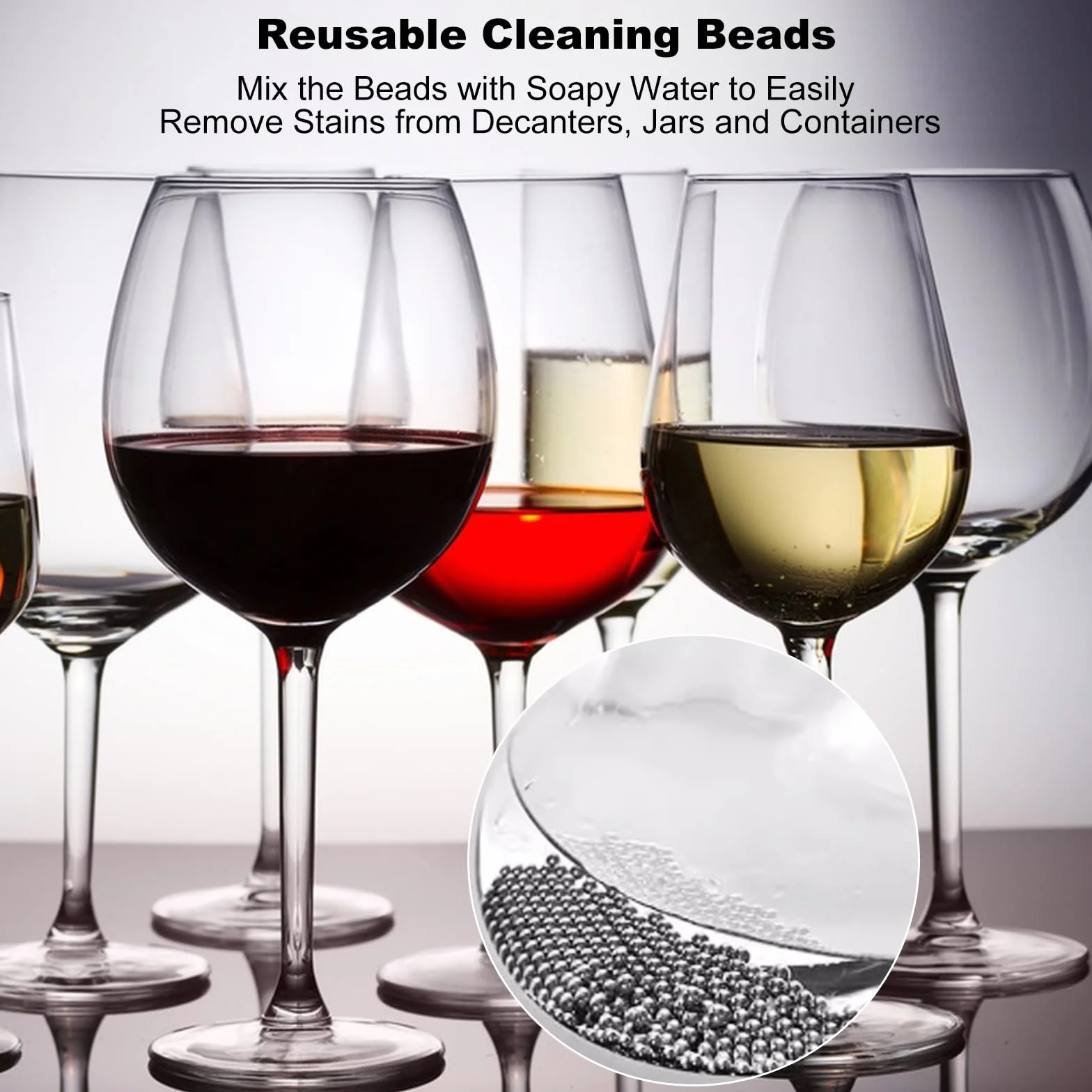 Perlas De Limpieza para Botellas, Acero Inoxidable, Bolas Limpiadoras para Cristal, Decantador