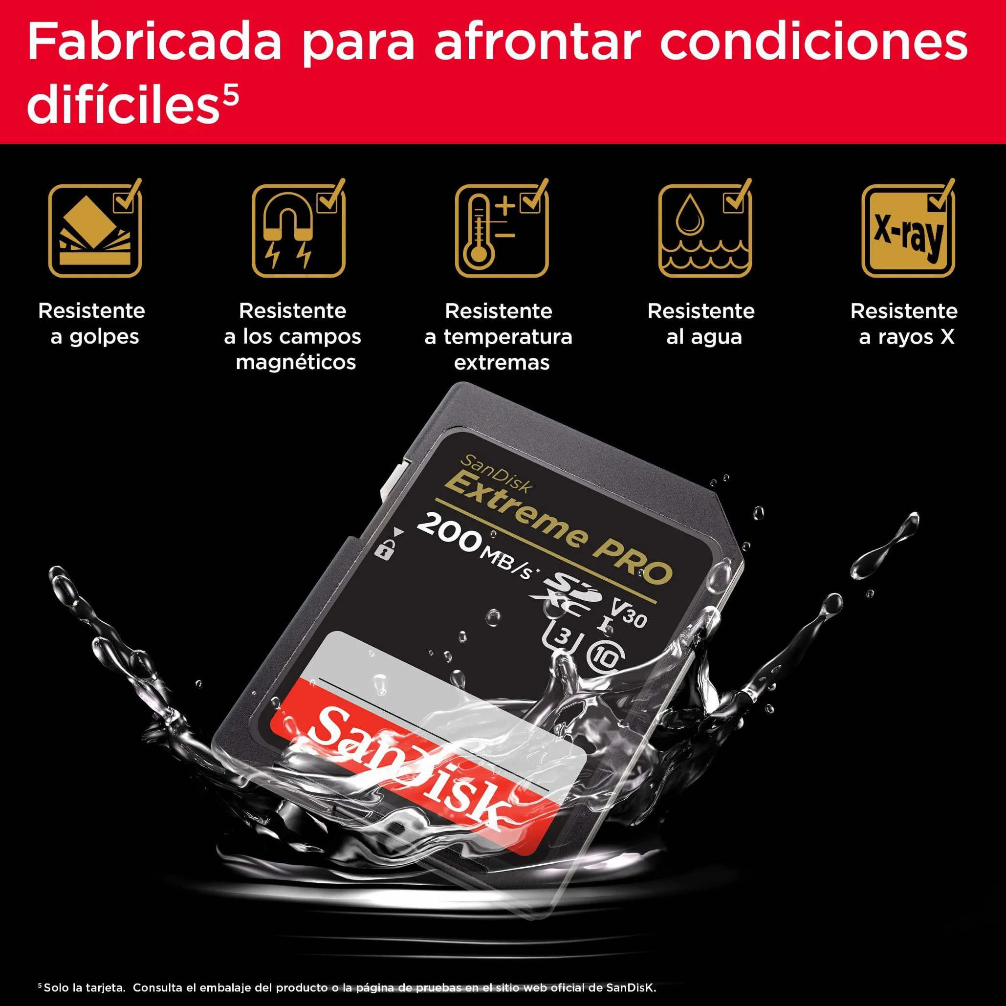 SanDisk Extreme PRO Tarjeta SD 128 GB SDXC, SD Card 4k UHD, UHS-I, V30, hasta 200 MB/s, SanDisk QuickFlow Technology, Software de recuperación de datos RescuePRO Deluxe, Class 10, U3