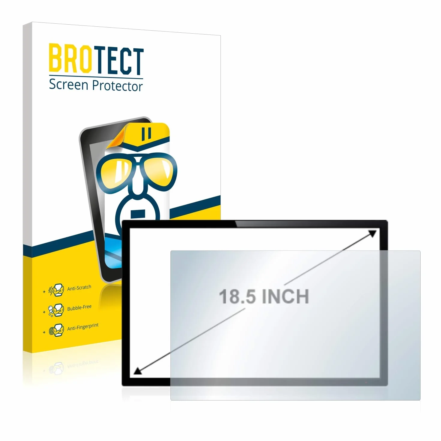 BROTECT 18.5" Protector Pantalla para PCs de panel táctil con 18,5 Pulgadas (47 cm) [410 x 231 mm, 16:9] Protector Transparente