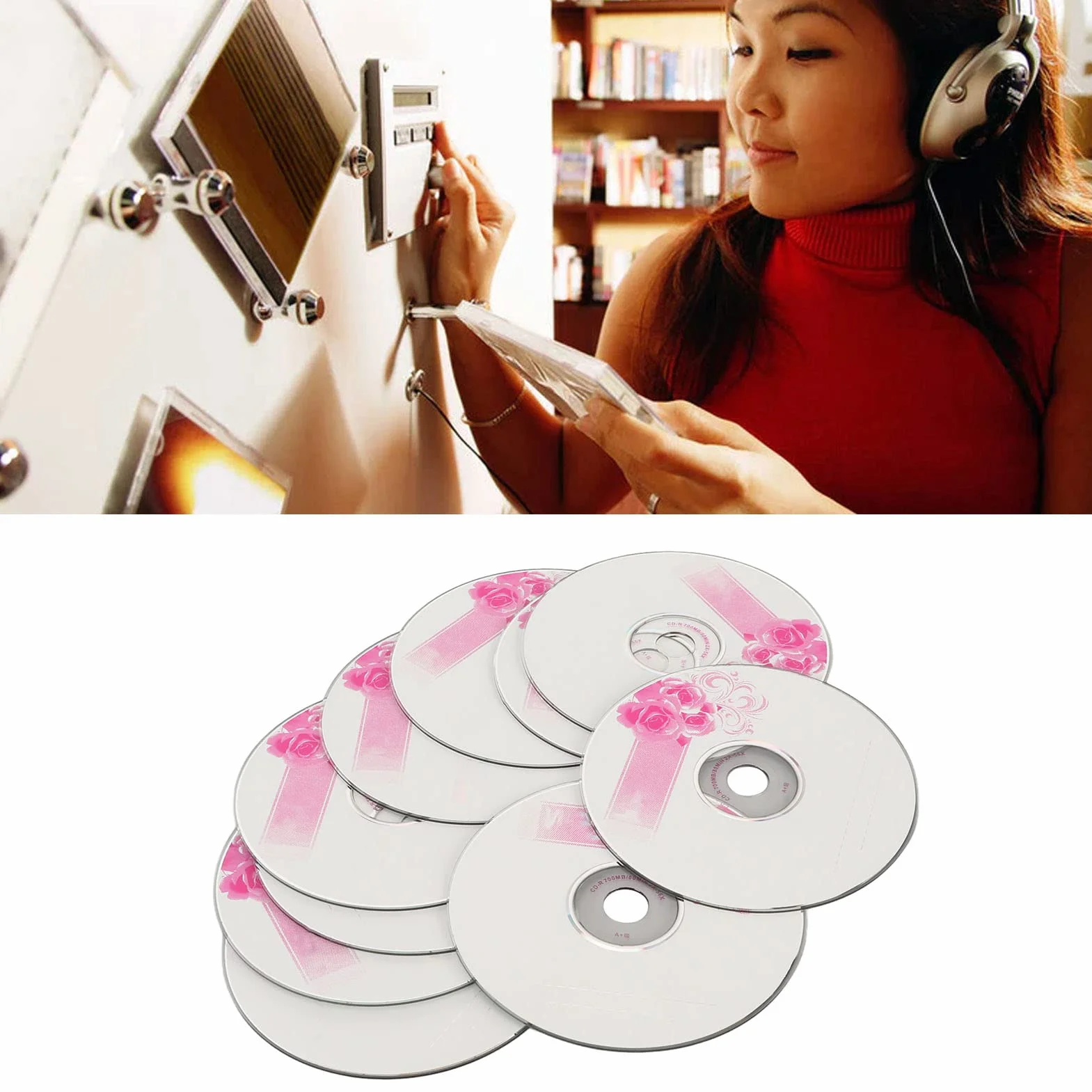 Bewinner Discos CD-R Vírgenes, Disco Grabable 52X de 700 MB, CD Vírgenes para Grabar Música, Almacenar Datos de Imágenes Digitales (50 PCS)