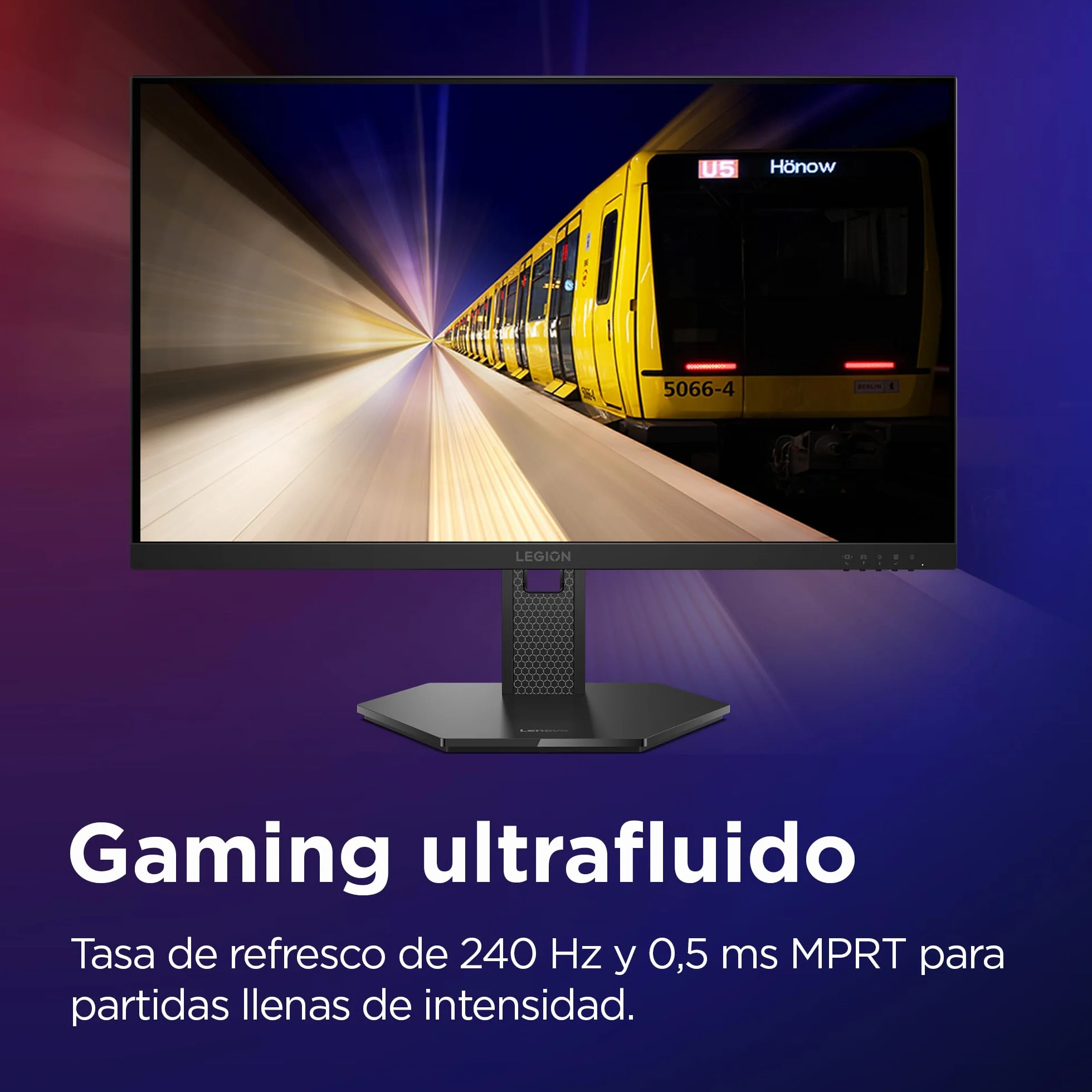 Lenovo Legion 27Q-10 27" Monitor Gaming QHD IPS 240 Hz 0.5 ms HDMI 2.1 DP 1.4 G-Sync FreeSync Premium Negro