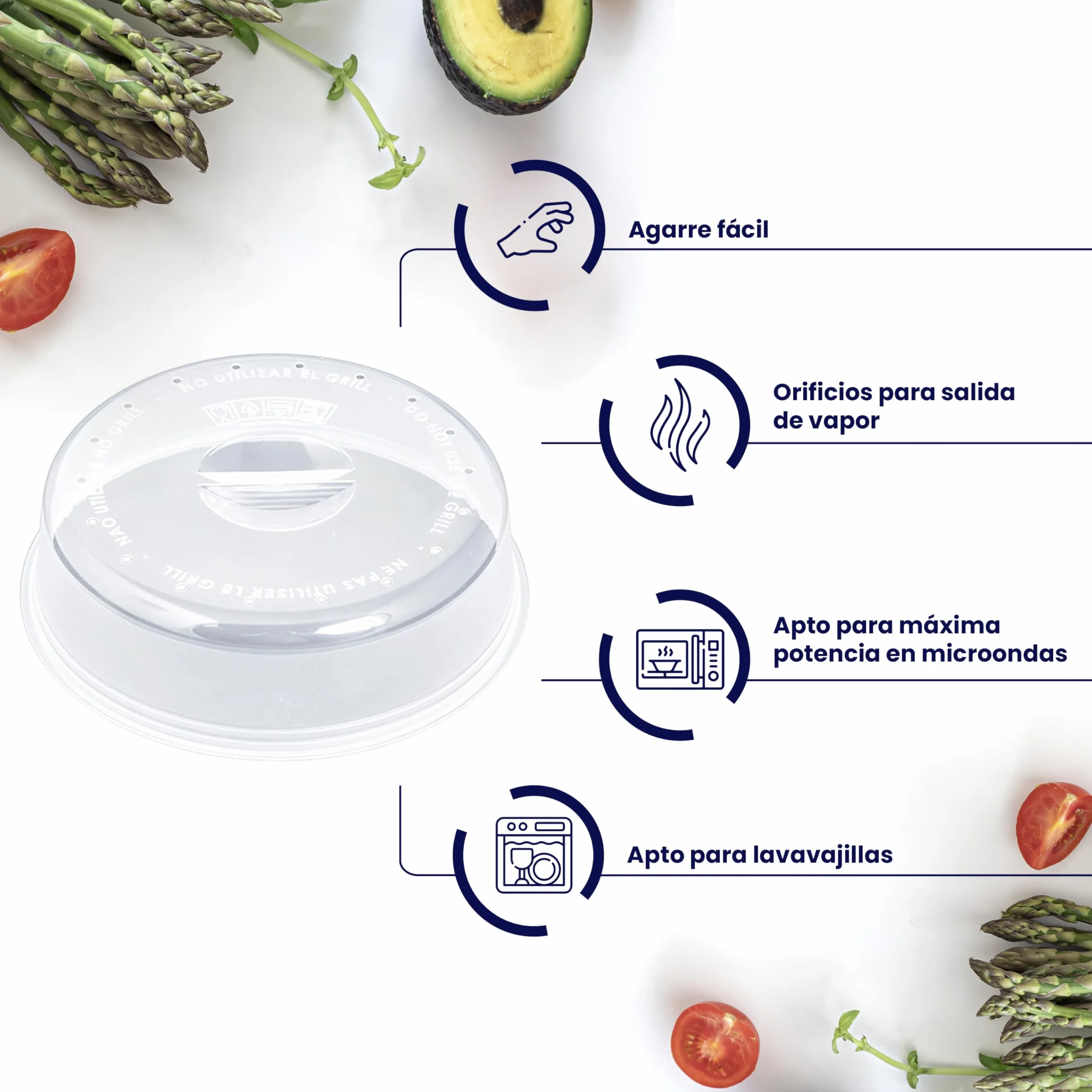 Tapa Microondas Libre BPA 24 cm para Cocina - Fabricado en España