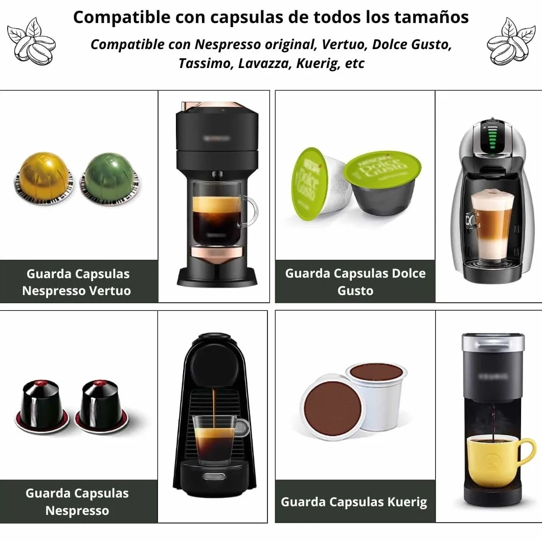 Portacapsulas para Dolce Gusto Krups, Dispensador y Organizador de Cafe, Soporte Capsulas Compatible con Tassimo (6 tiras)