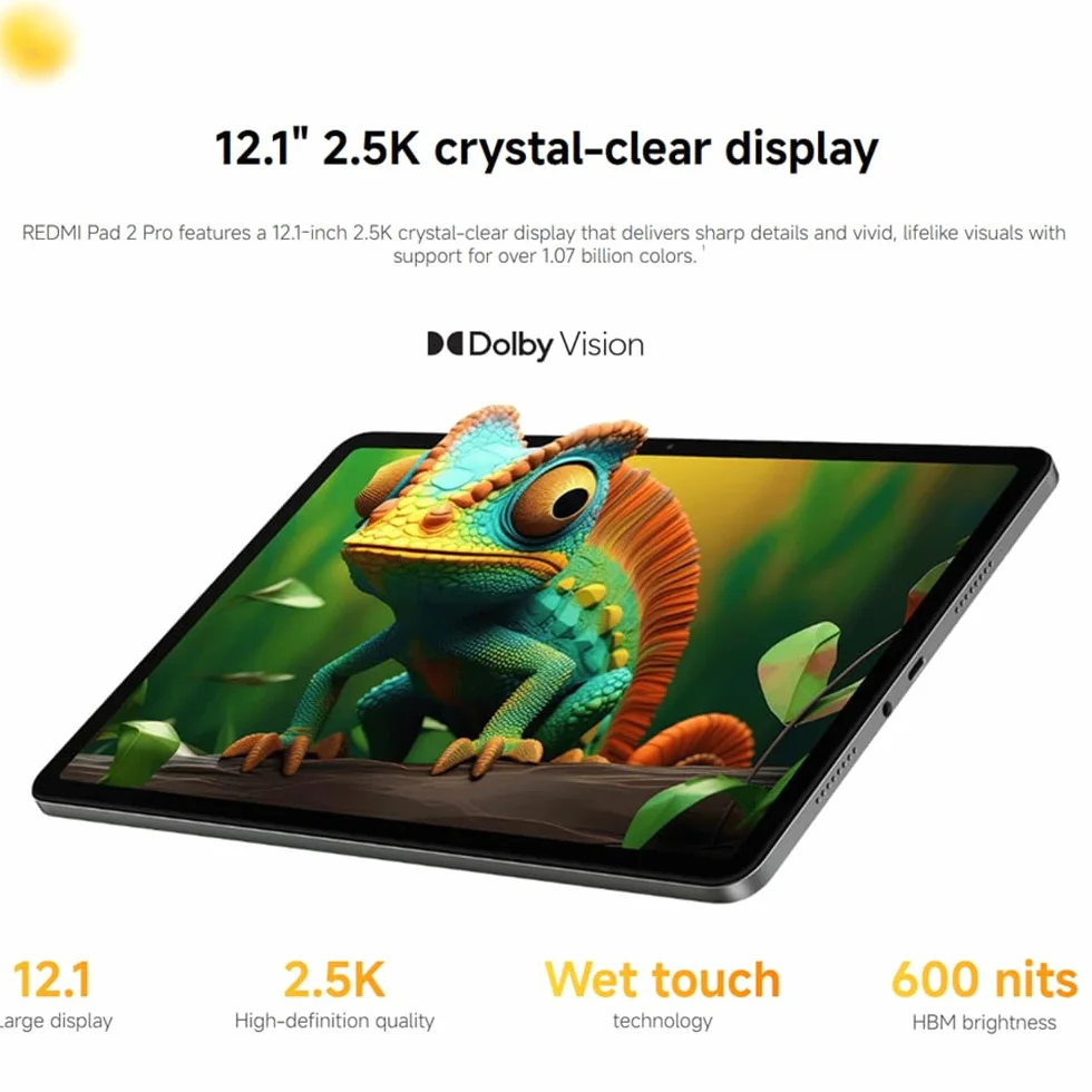 XIAOMI Redmi Pad 2 Pro Tablet,8GB+256GB,12,1 Pulgadas,Negro(con cargador incluido)