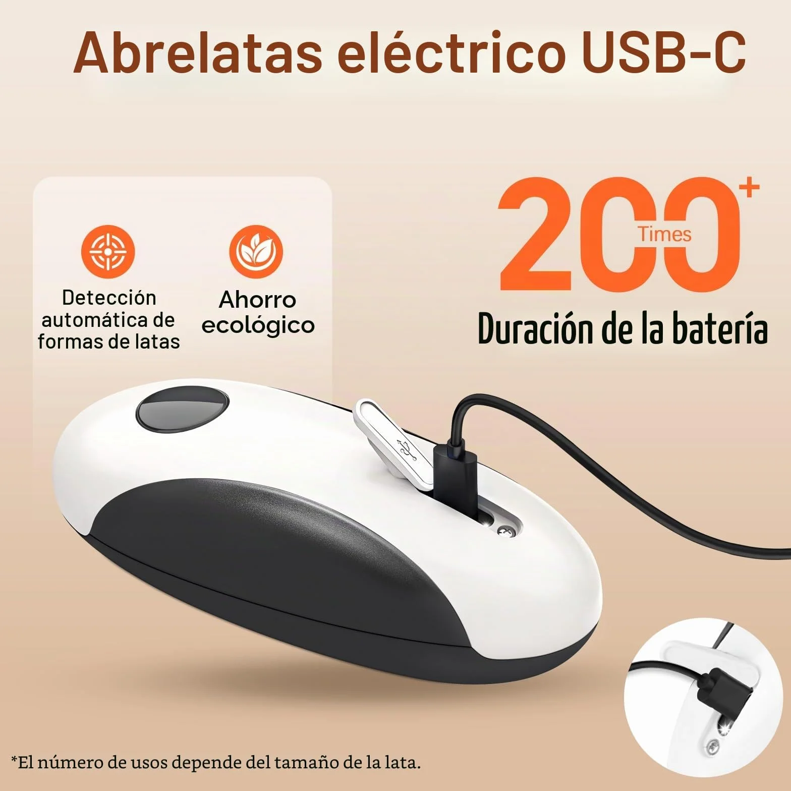 MERTTURM Abrelatas Eléctrico Recargable, Rotación 360°, Elevador de Tapa Magnético, Operación con un Solo Toque, Corte Suave