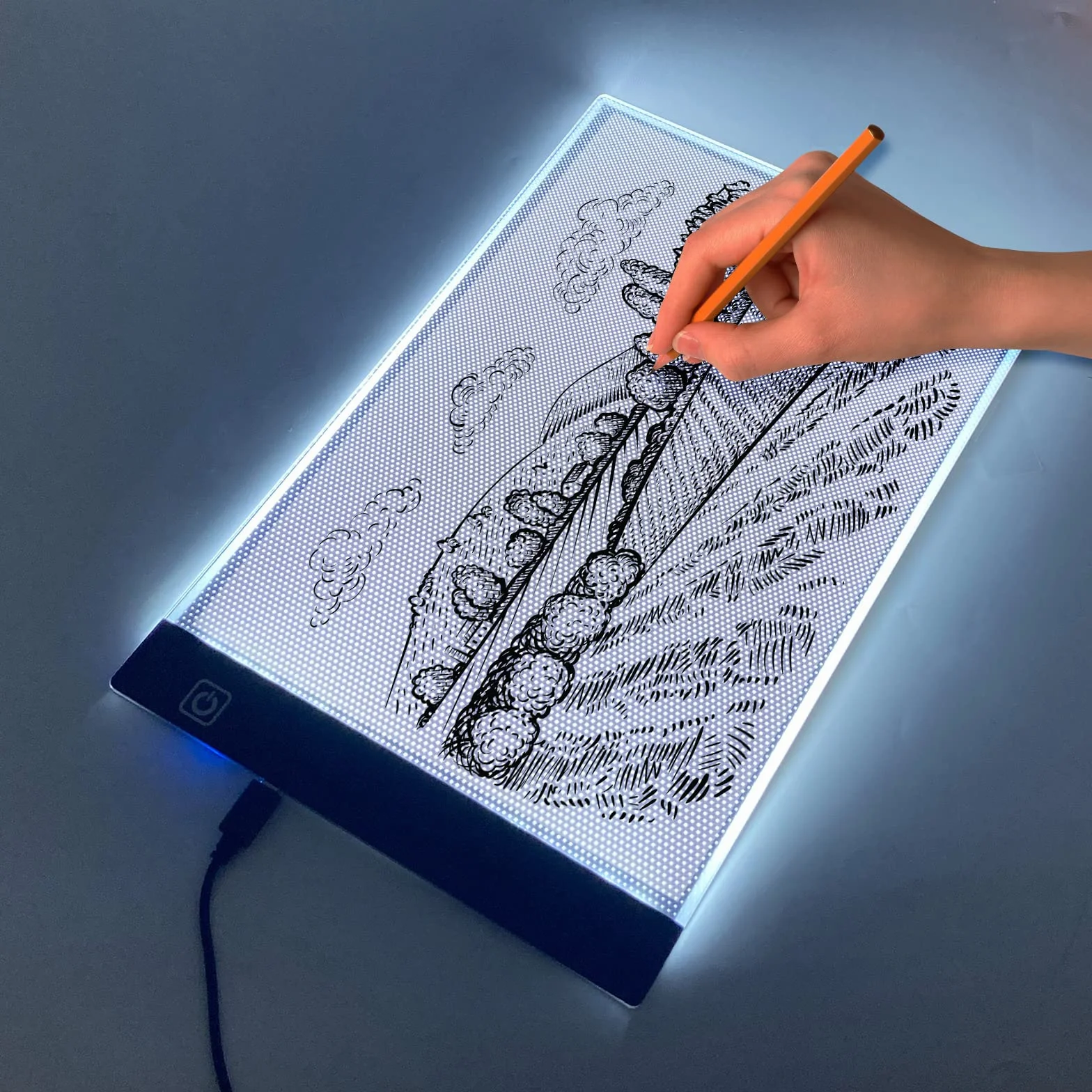 Mesa de Luz para Calcar, Tablero de Copia LED, LED A4 Tableta de Luz, con Brillo Ajustable, para Animación, Bocetos, Diseño, Dibujo,5D Diamante Pintura (A4)