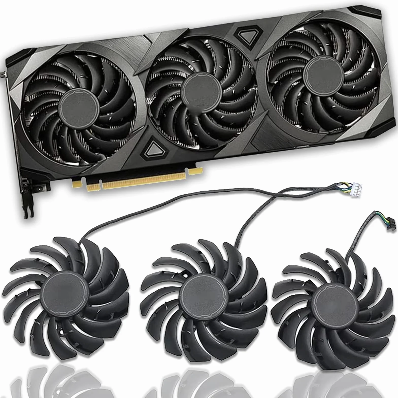 Tarjeta gráfica de 85 mm PLD09210B12HH 12V 0.40A Refrigeración Ventilador para MSI GeForce RTX 3070 3080 3090 VENTUS 3X GAMING Ventilador de refrigeración de tarjeta gráfica (Fan-ABC)