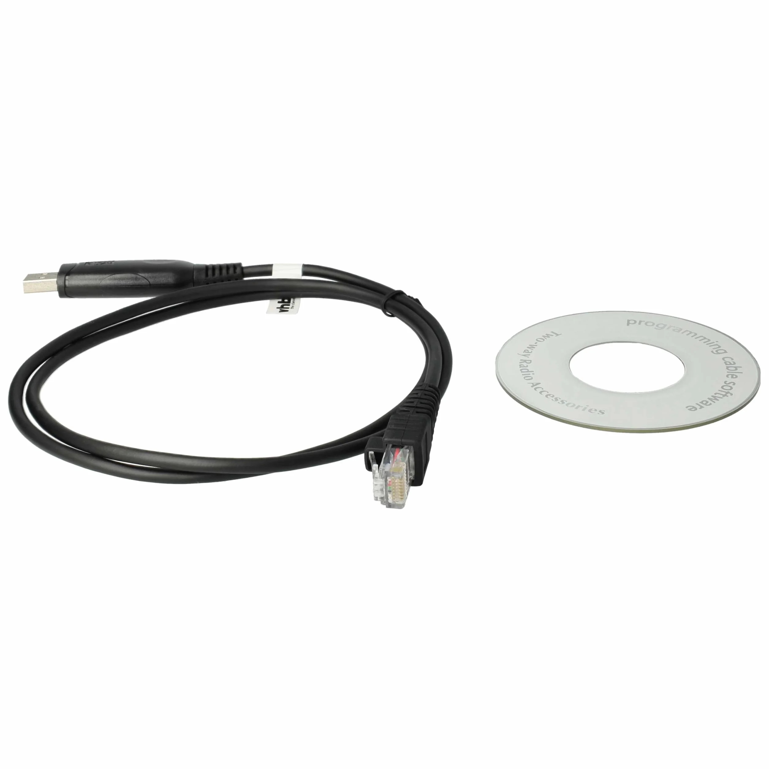 vhbw Cable de programación USB compatible con Motorola SM50 Pro3100, SM120, SM10, PM400, Pro5100, Modelos con conector RJ45, Pro7100 radio, negro