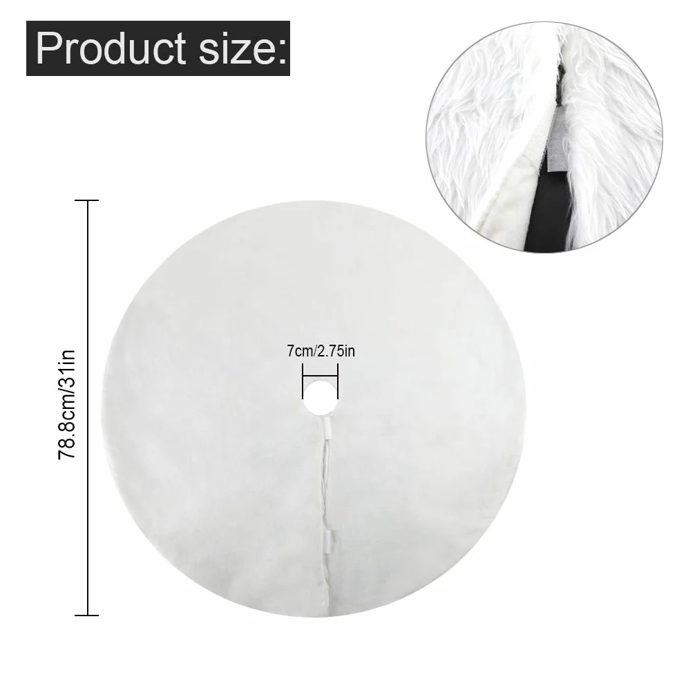 HOWAF Falda de Árbol de Navidad 31 Pulgada Piel Sintética Blanca Decoración Navideña