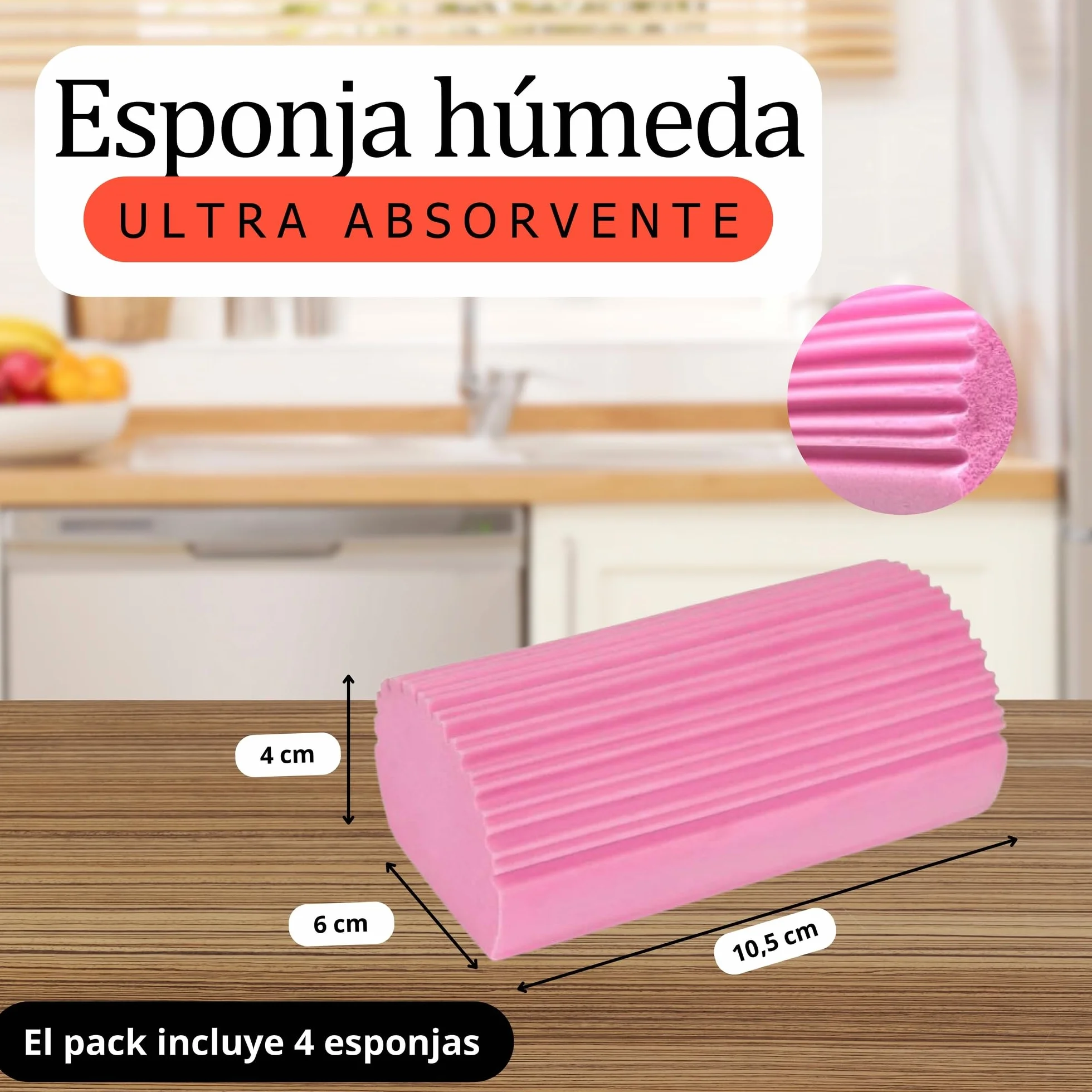 Esponja Atrapapolvo Mágica Plumero Mejorado 4PCs Para Limpieza