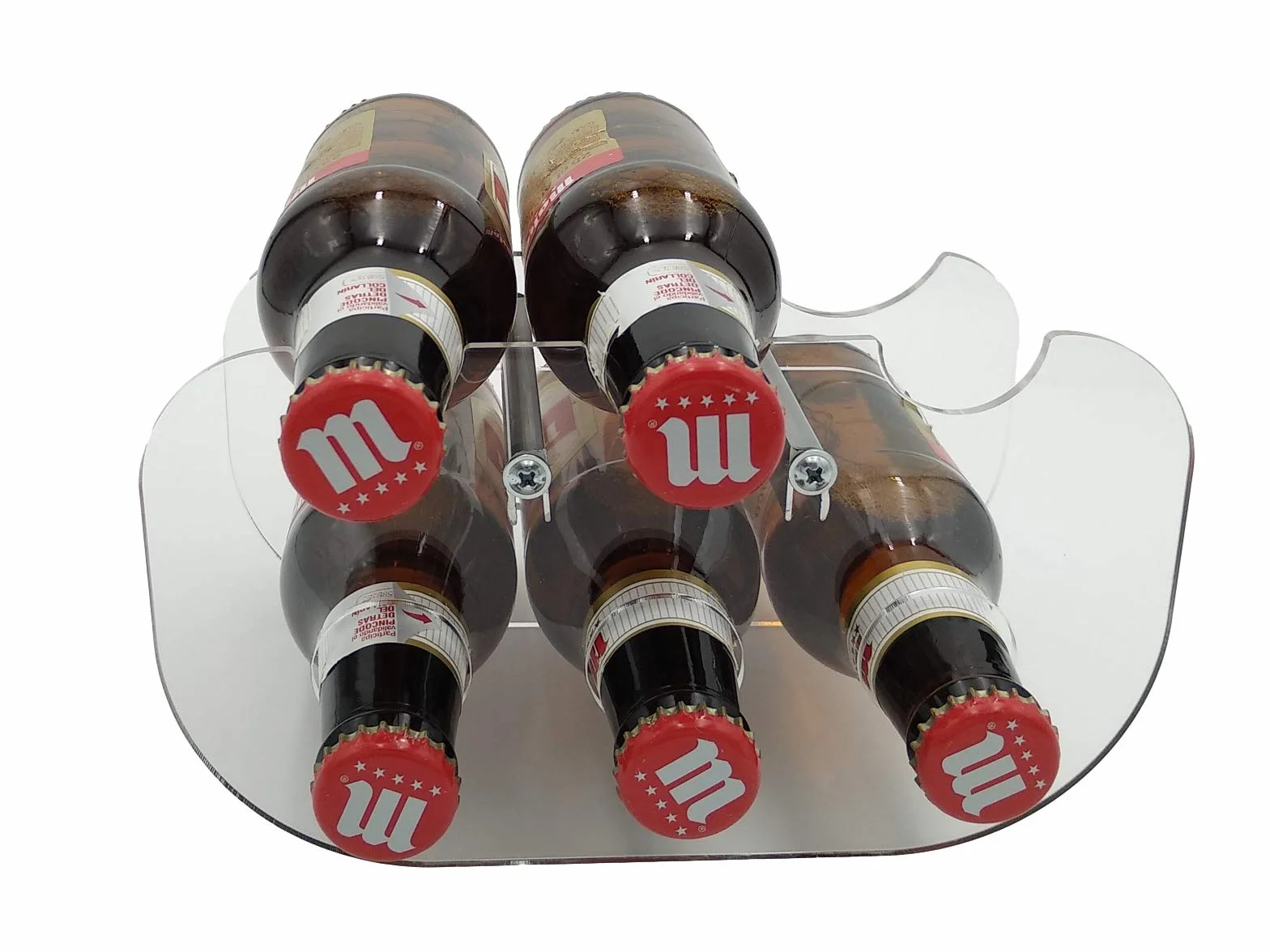 Porta Botellas de Cerveza 250 ml Metacrilato Transparente Capacidad 6 Botellas Soporte Acrílico 2 Unidades