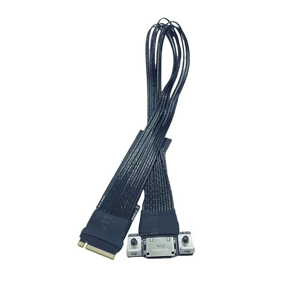 JMT M.2 NVMe M Key to Oculink 4i / SFF8611 - Cable de extensión PCIe4.0 X4 Gen3 4 compatible con T10 / SAS-4 SFF-8612 (30 cm)