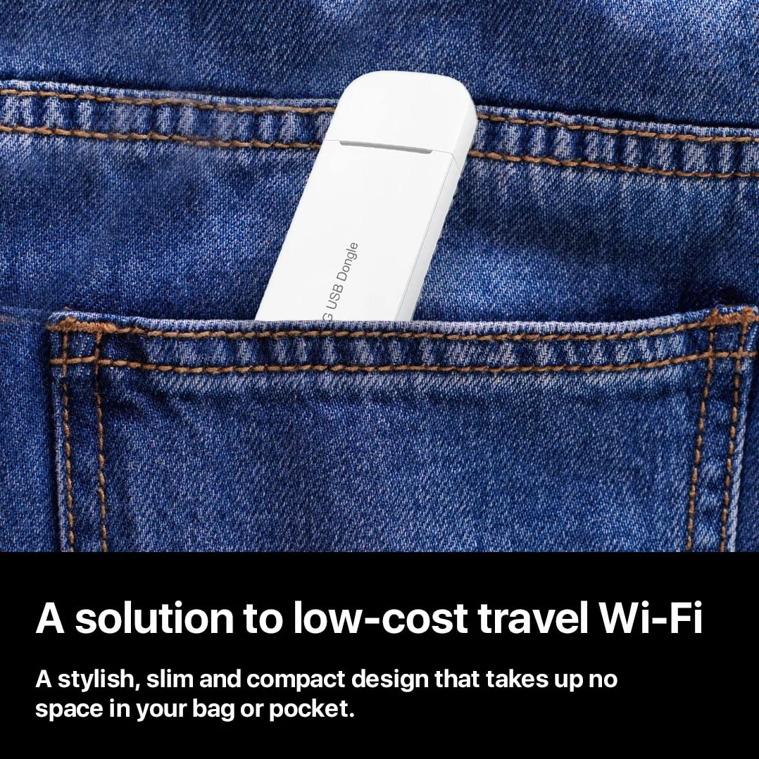 Brovi E3372-325, Cat 4 LTE/4G 150 Mbps, dongle Wi-Fi de Viaje de bajo Costo, Desbloqueado a Todas Las Redes, Color Blanco