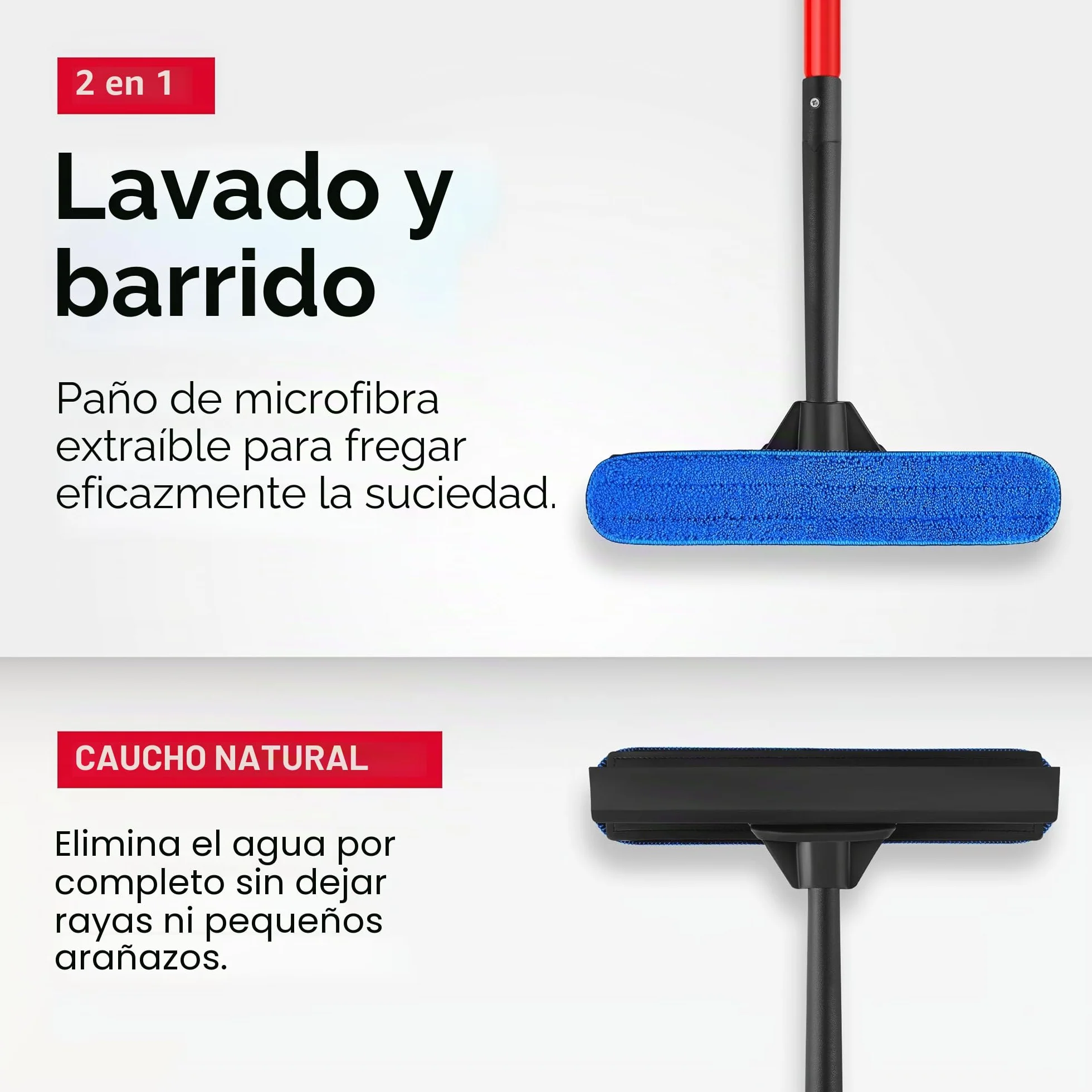 Tyroler Rasqueta Limpiacristales Telescópico 30-205 cm Kit 2 en 1